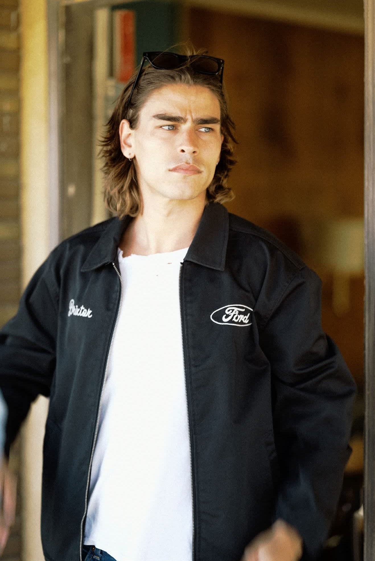 Unisex Ford Built Tough Harrington Jacket in the color Burnt Rubber - Men's Lifestyle image