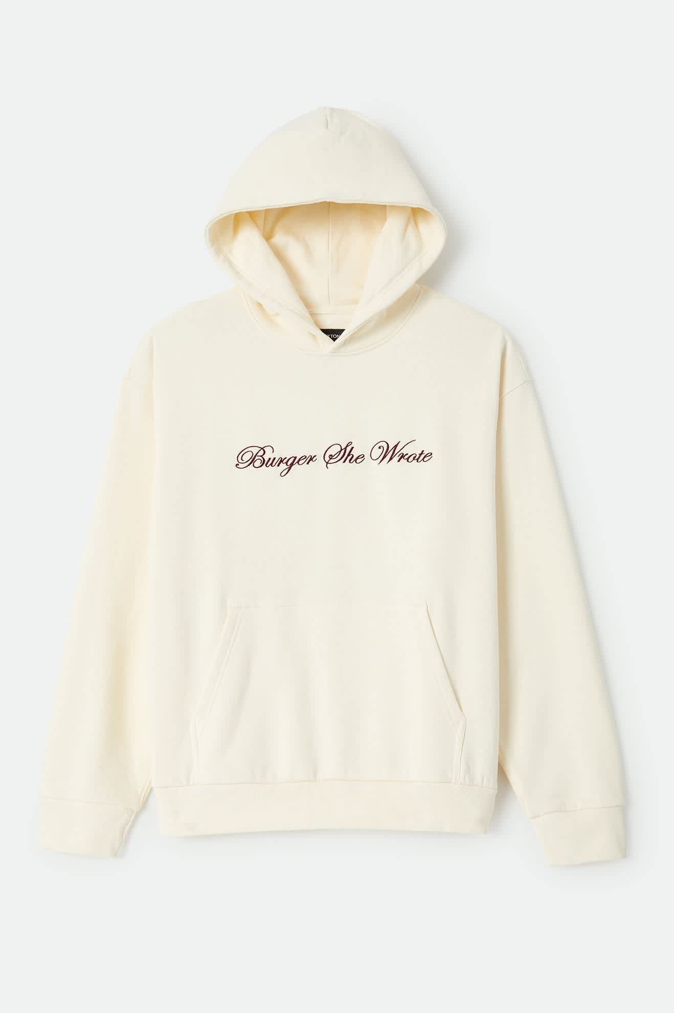 Men's Burger She Wrote Hood in the color Natural - Front Product View