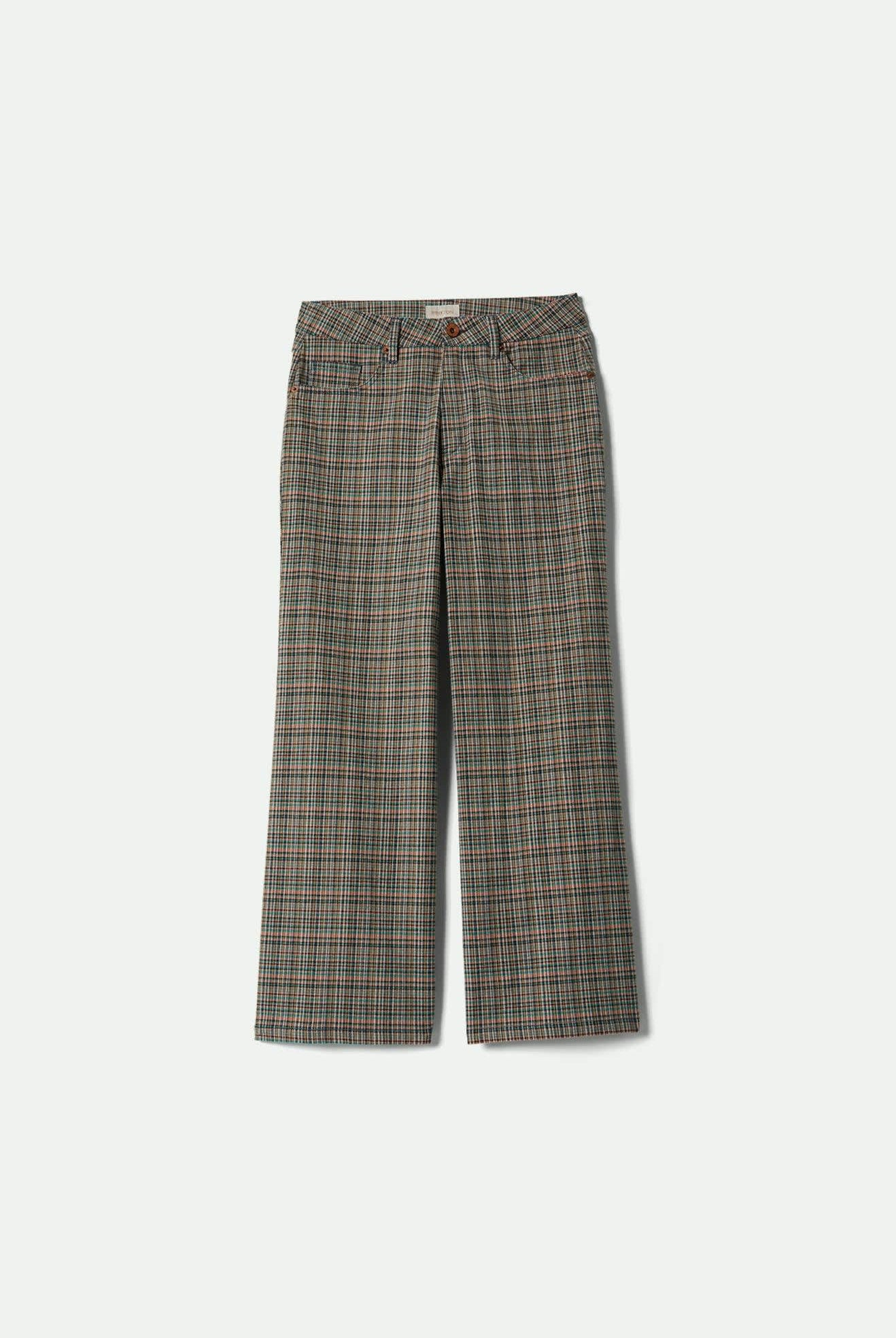 Women's Margo Cropped 5-Pocket Pant in the color Multi Stripe/Plaid - Front Product View