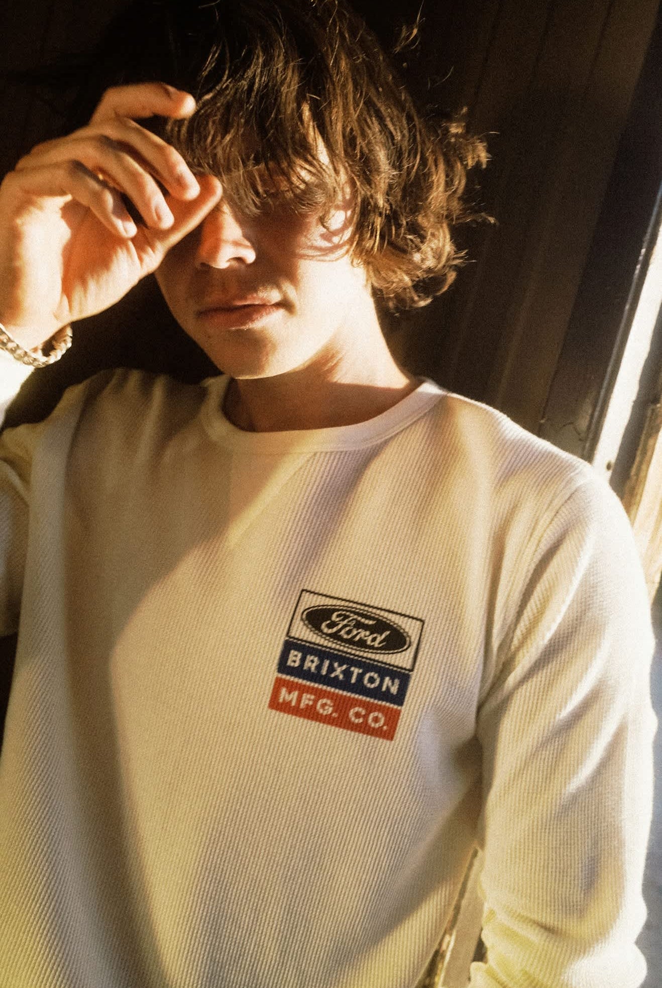 Men's Ford Service Dept Waffle T-Shirt in the color Wimbledon White - Men's Lifestyle image