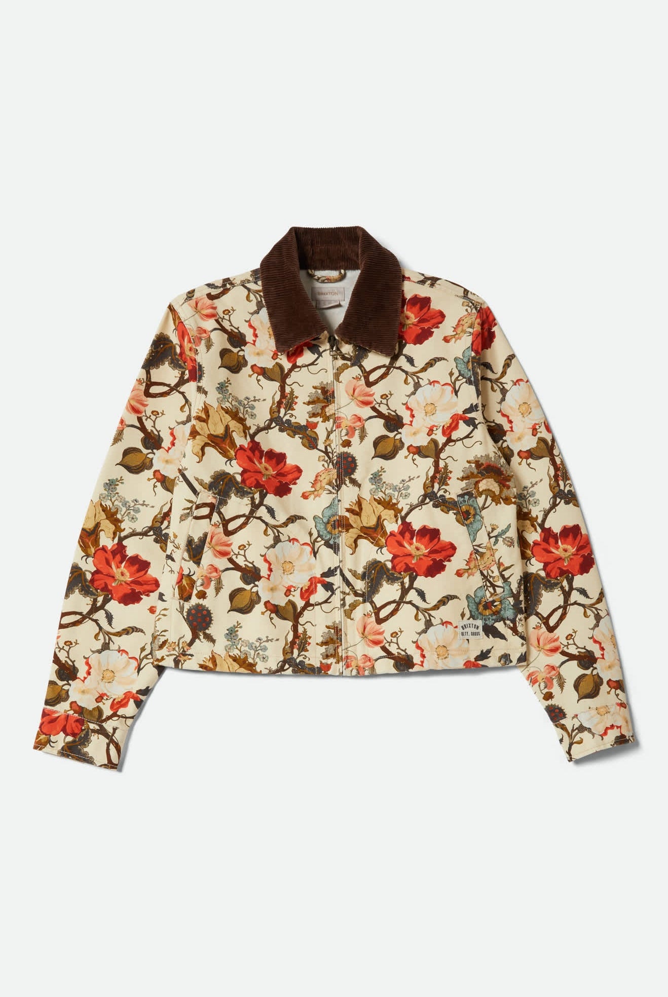 Women's Mechanics Women's Garage Zip Jacket in the color Botanical Floral - Front Product View
