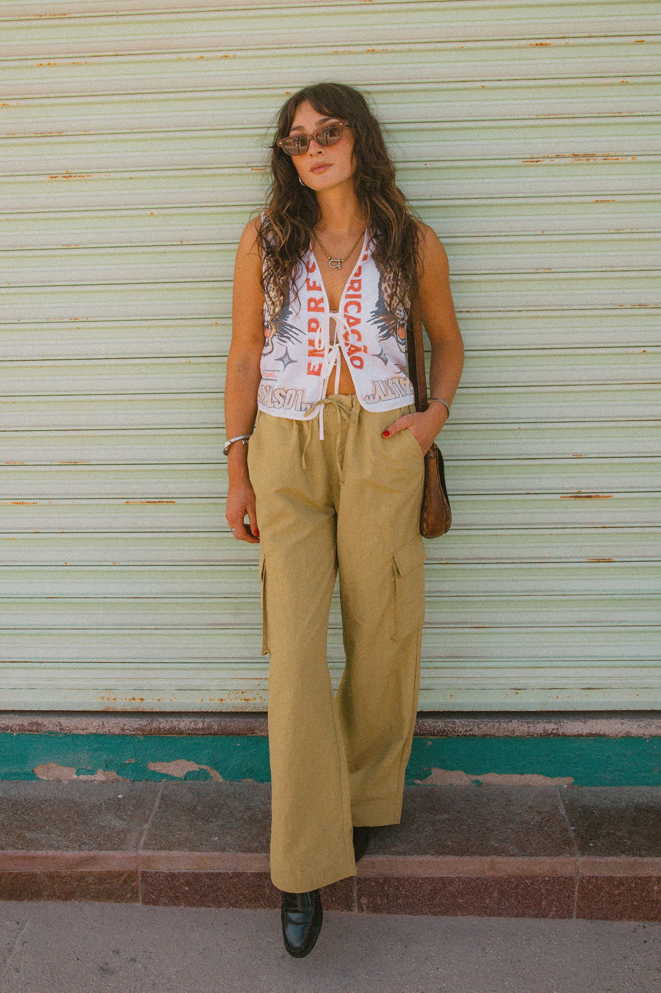 Women's The Jett Lightweight Cargo Wide Leg Pant in the color Olive Stone - Men's Lifestyle image