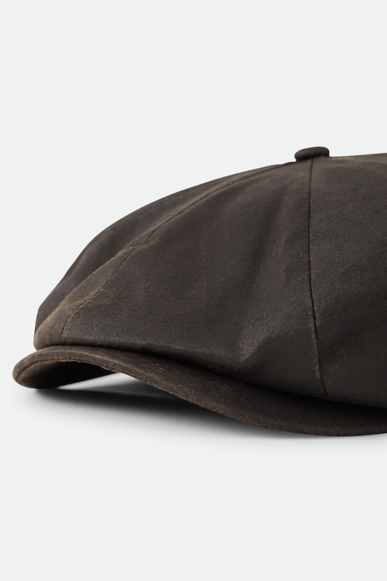 Unisex Brood Baggy Flannel Snap Cap in the color Brown Faux Leather - Additional Laydown image