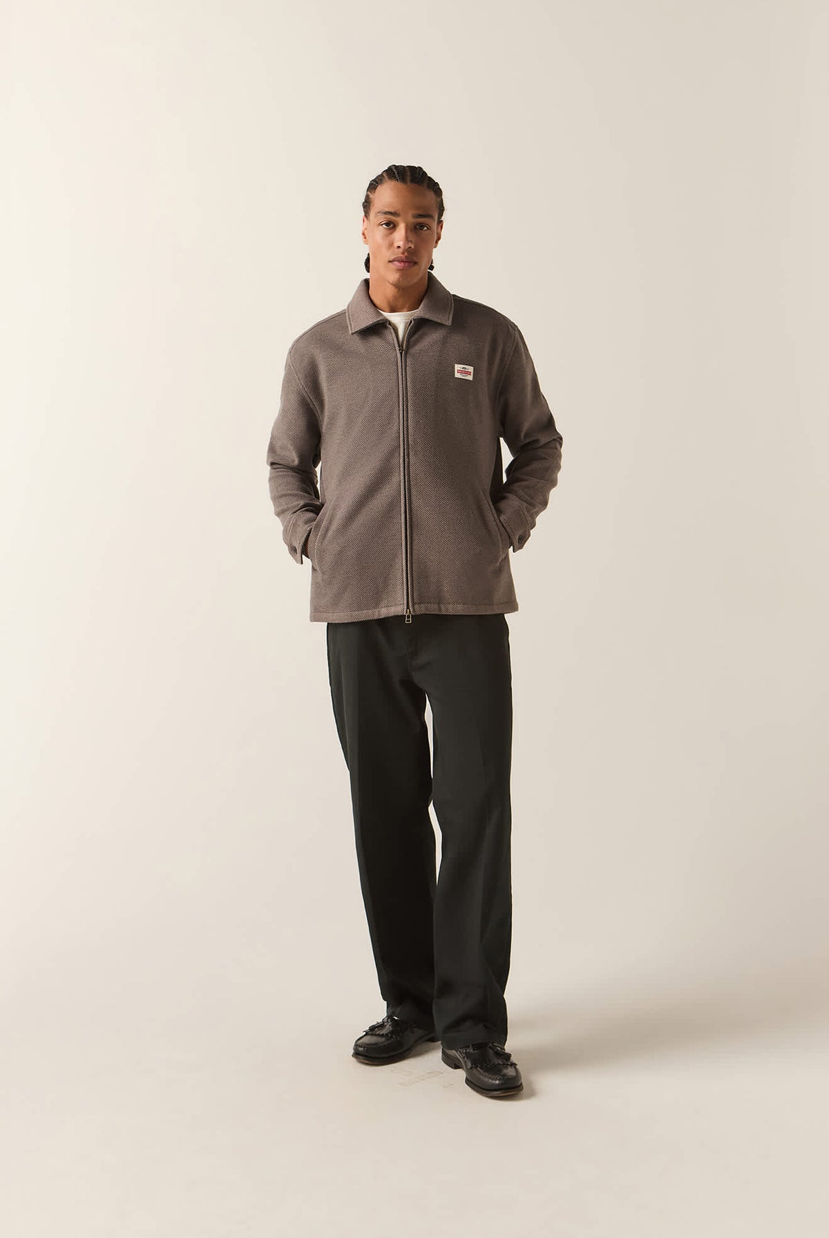 Men's Trademark Zip Flannel Jacket in the color Heather Grey - Additional Fit image