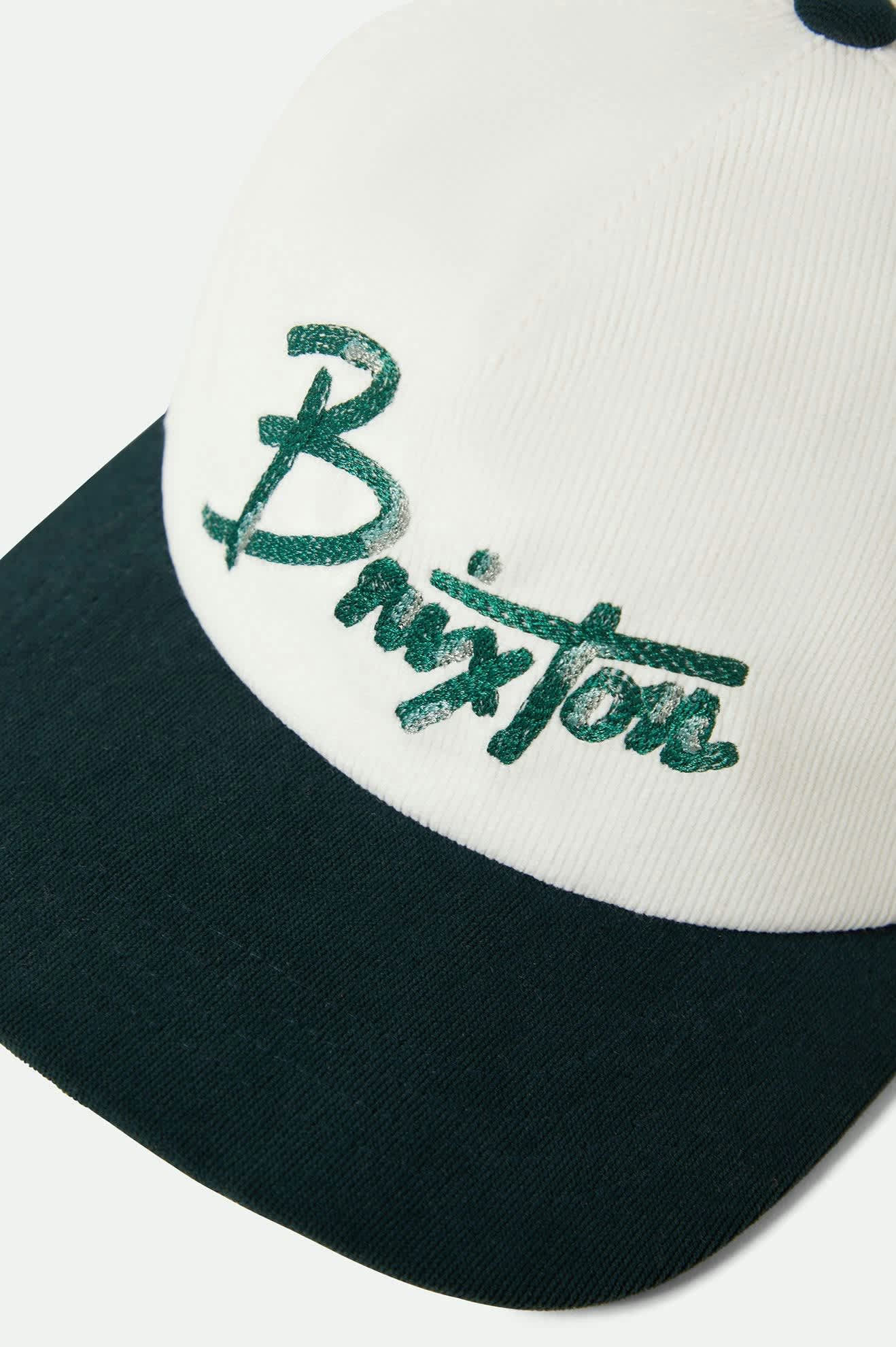 Women's Brixton Corduory Snapback in the color Night Sage/Whitecap - Additional Laydown image