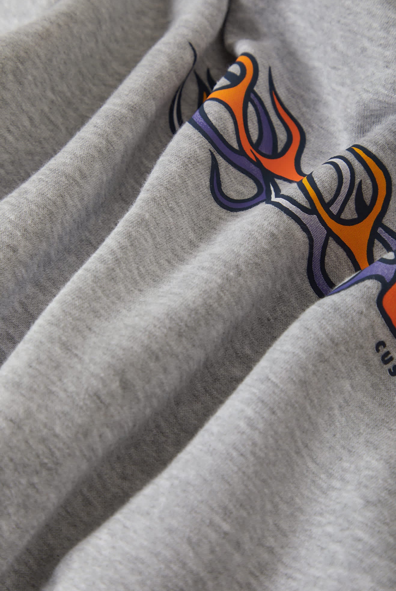 Men's Flames Hoodie in the color Gunmetal Heather - Additional Laydown image