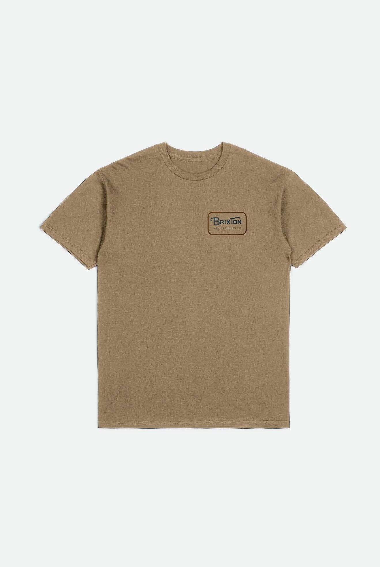 Brixton Men's Grade S/S Standard T-Shirt - Tiger's Eye/Washed Navy/Brown | Main
