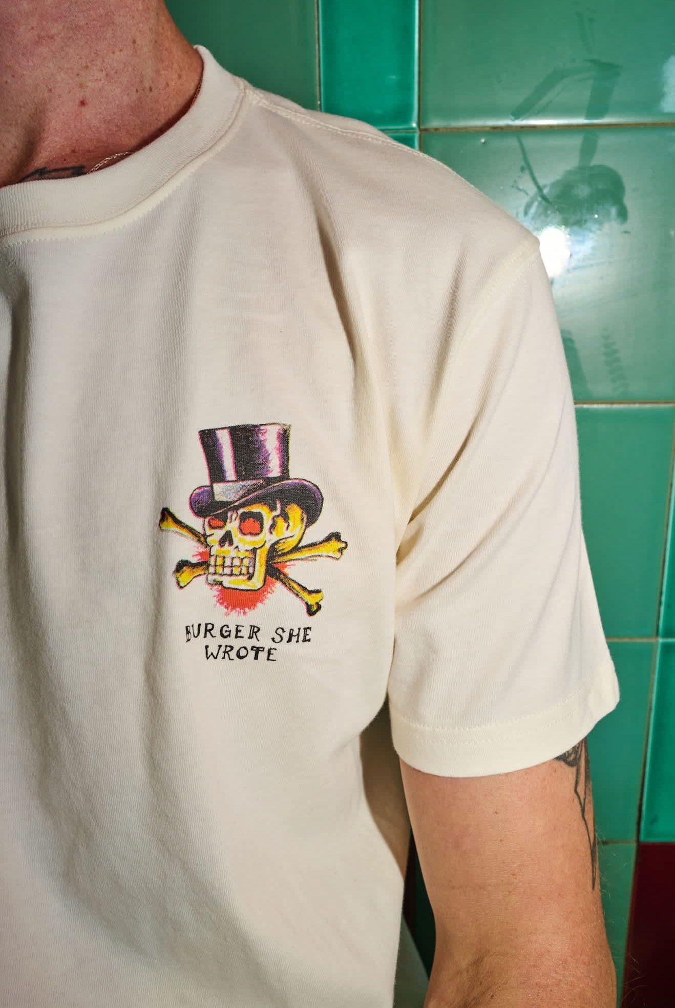 Men's Burger She Wrote Standard T-Shirt in the color Natural - Men's Lifestyle image