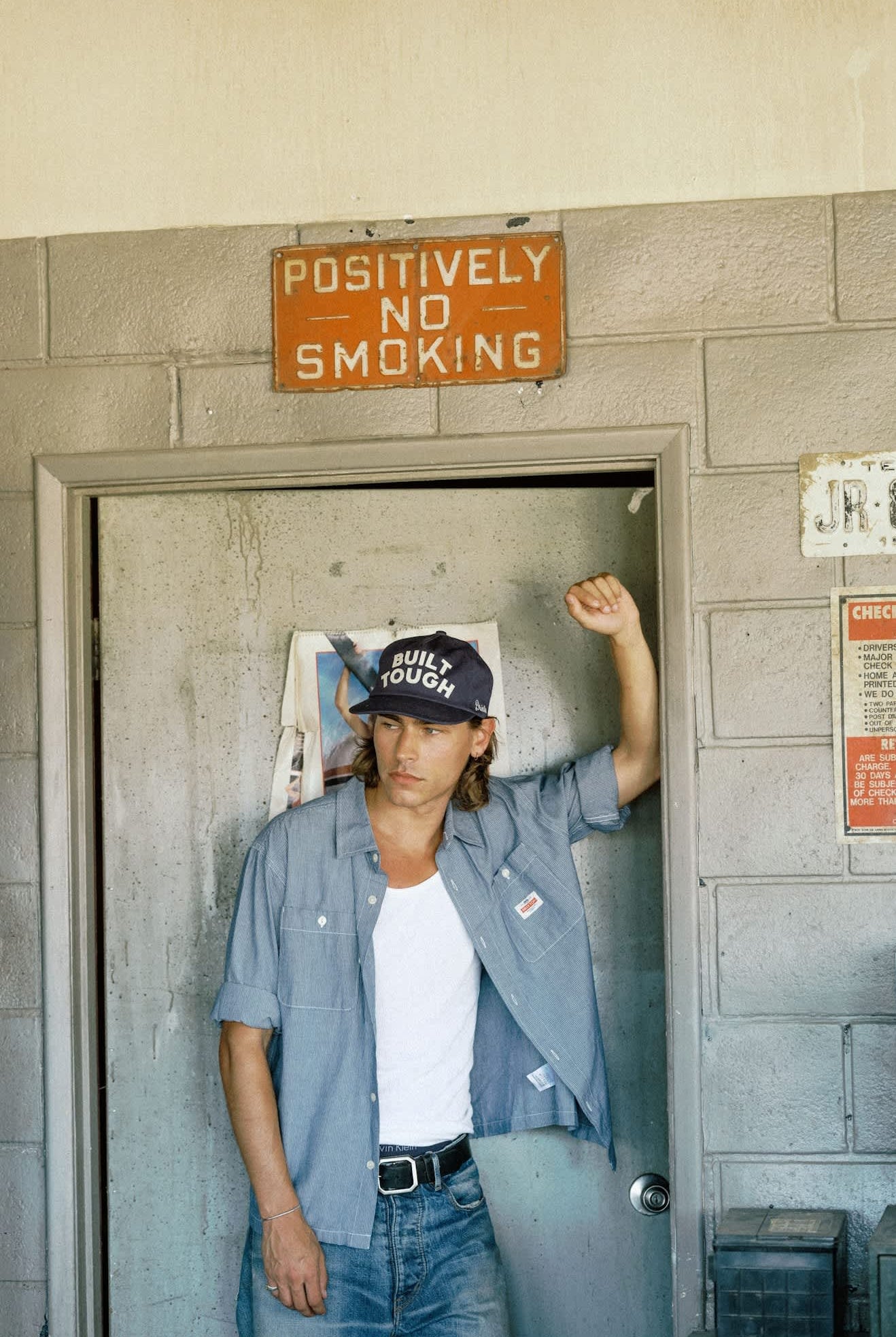 Unisex Ford Built Tough Snapback in the color American Navy/Wimbledon White - Men's Lifestyle image