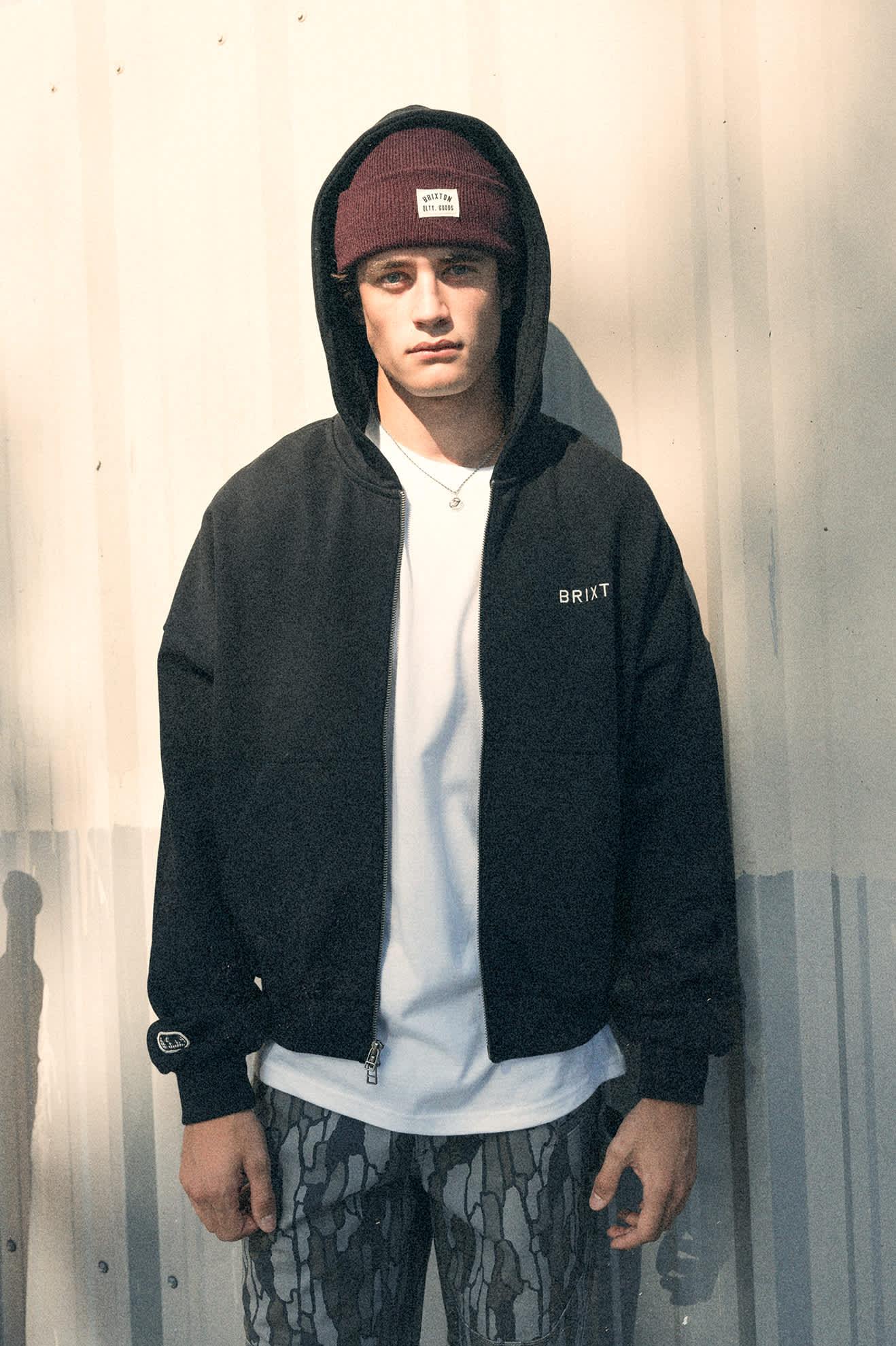 Men's Embroidered Heavyweight Oversized Full Zip in the color Black - Men's Lifestyle image