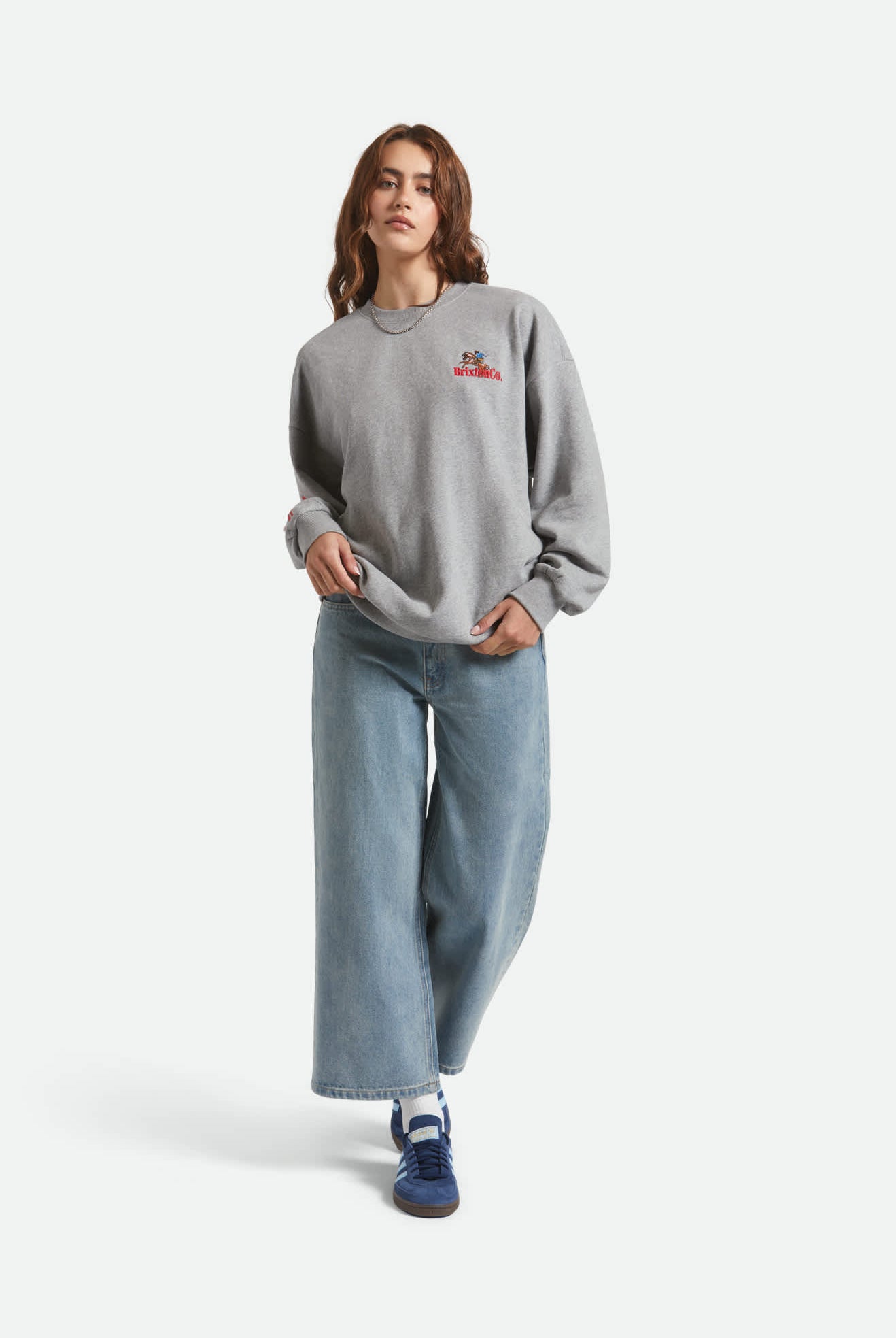 Women's Inwood Women's Oversized Fleece in the color Heather Grey - Women's Back View