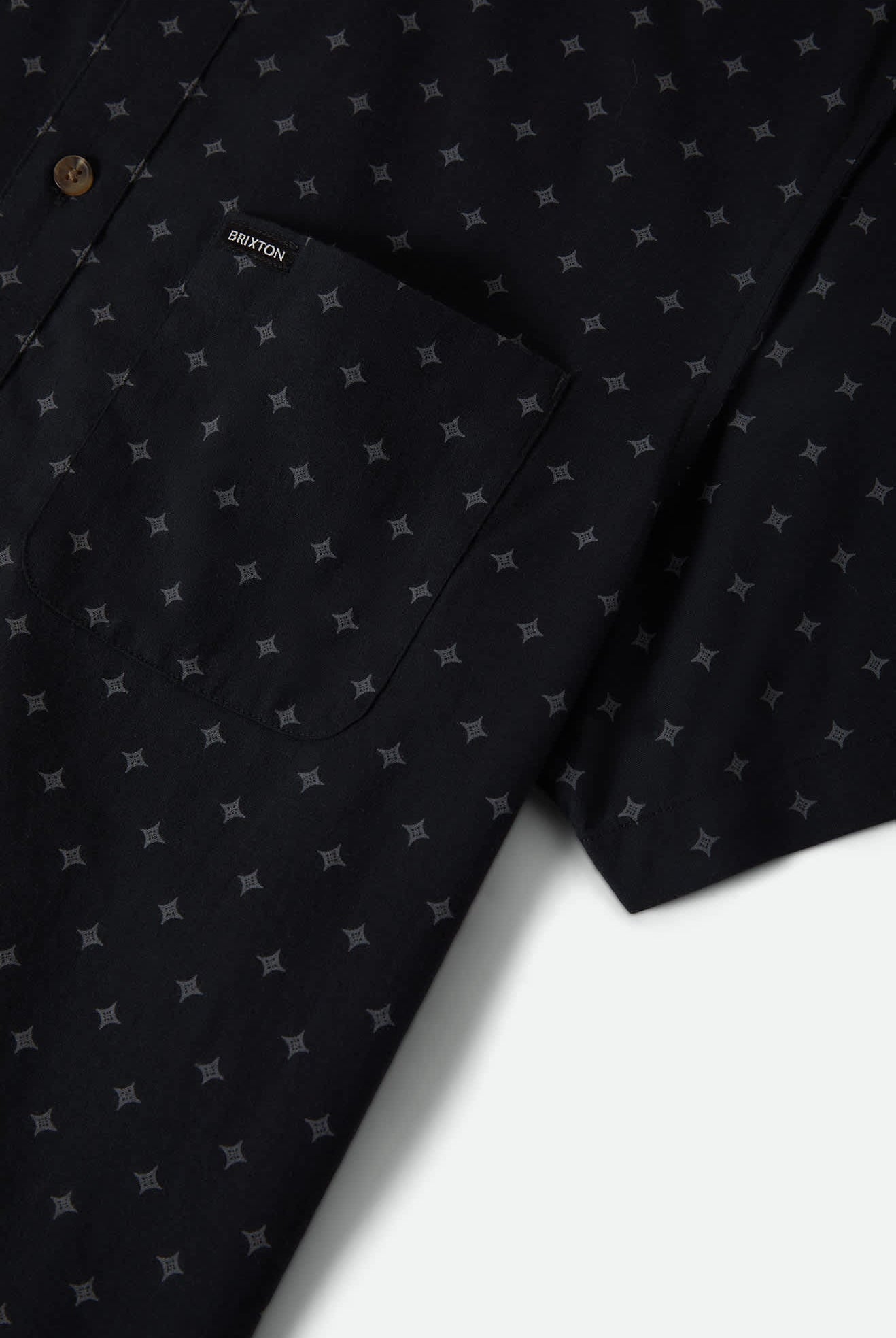 Men's Charter Print Short Sleeve Shirt in the color Future Grey Diamond Tile - Additional Laydown image