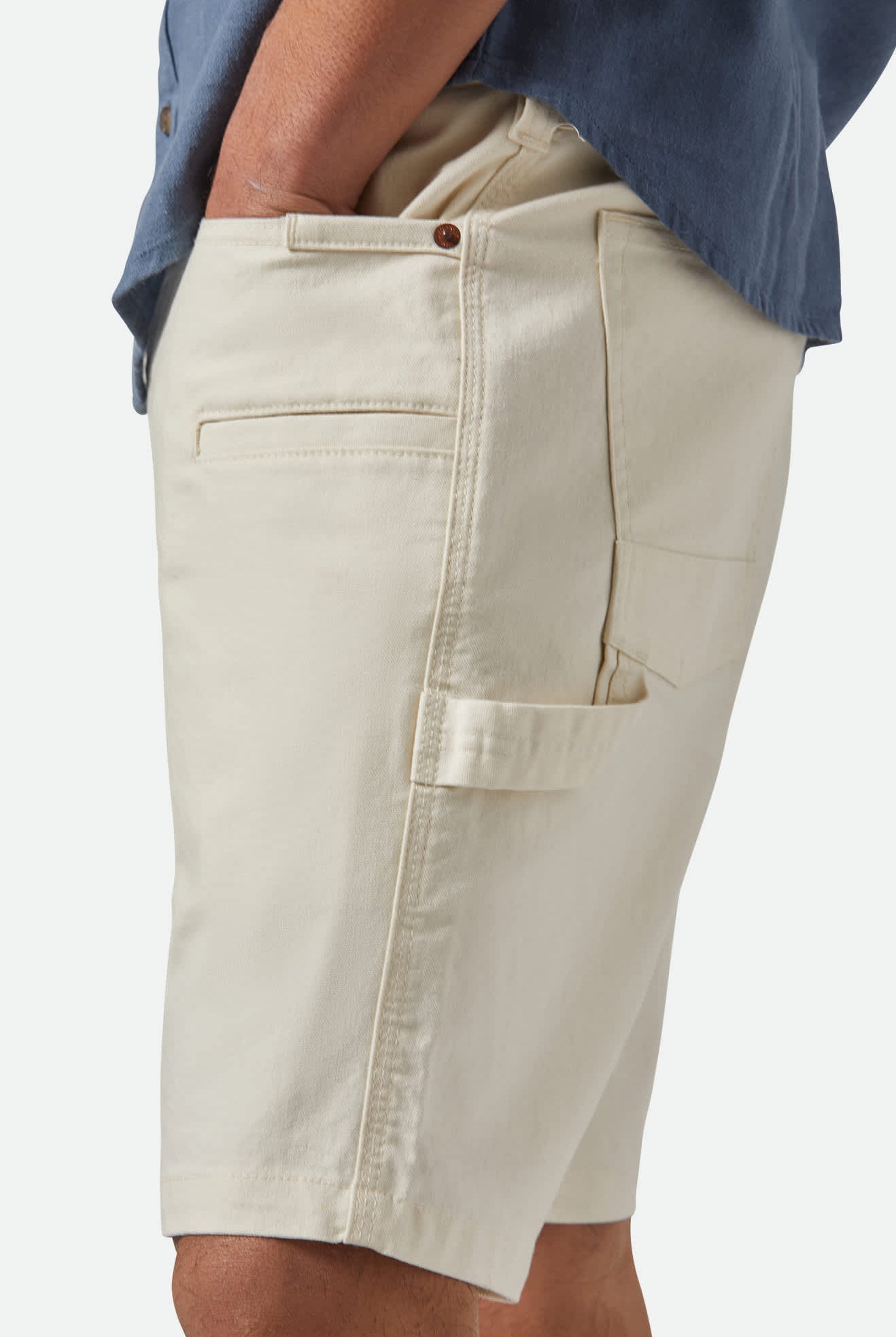 Men's Builders Carpenter Baggy Short in the color Egret White - Additional Fit image