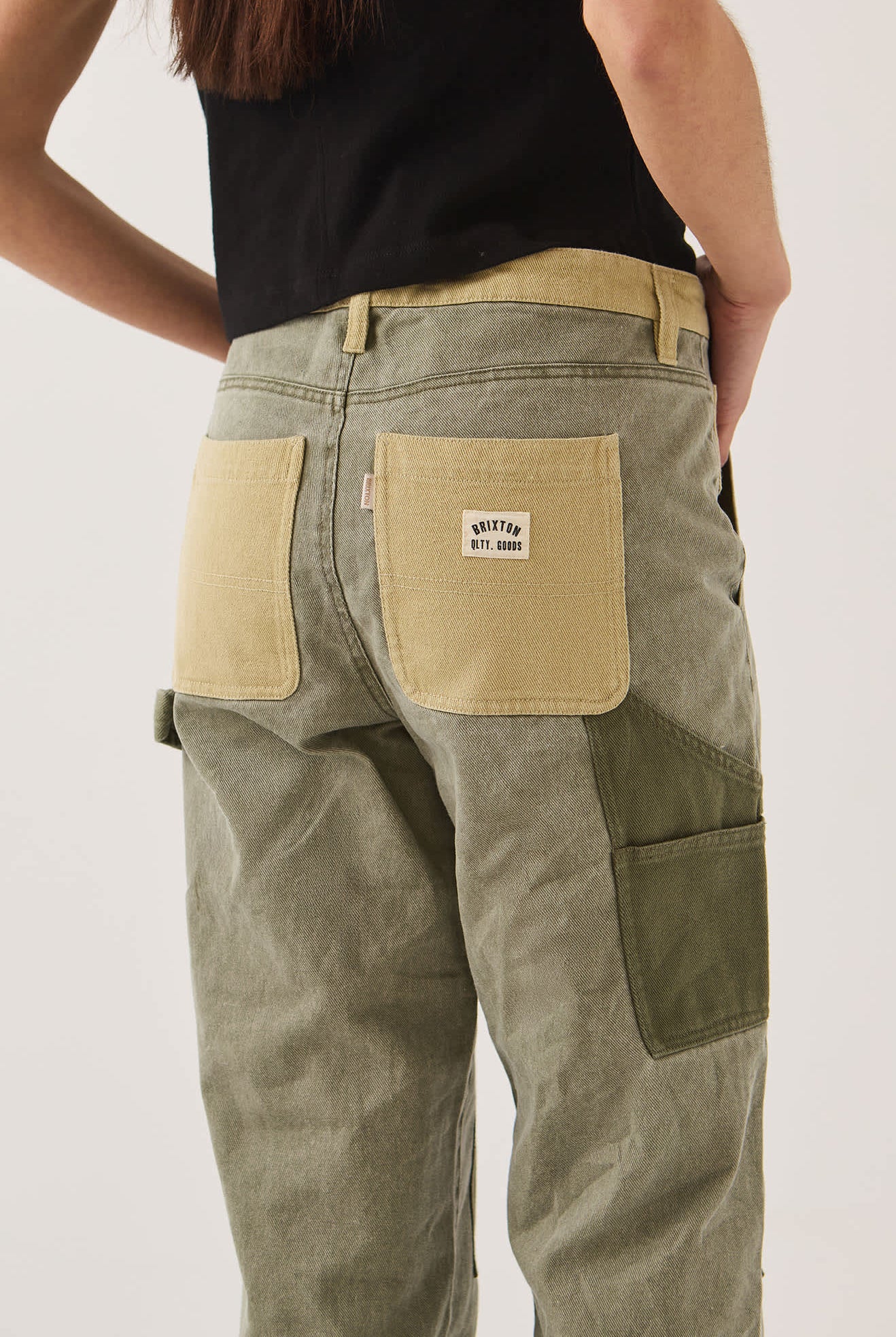 Women's Essex Patchwork Painter Pant in the color Denim Patchwork - Additional Fit image