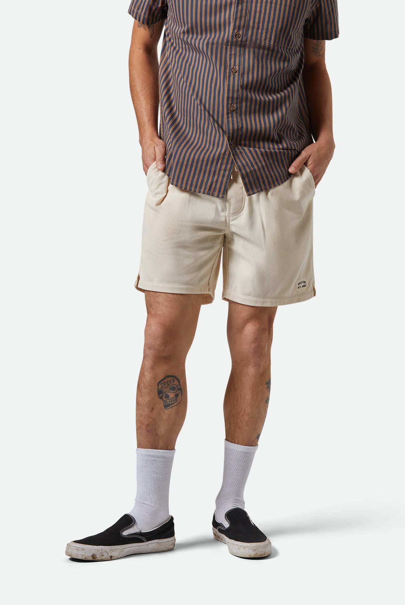 Men's Everyday Corduroy Short in the color Whitecap - Men's Front View
