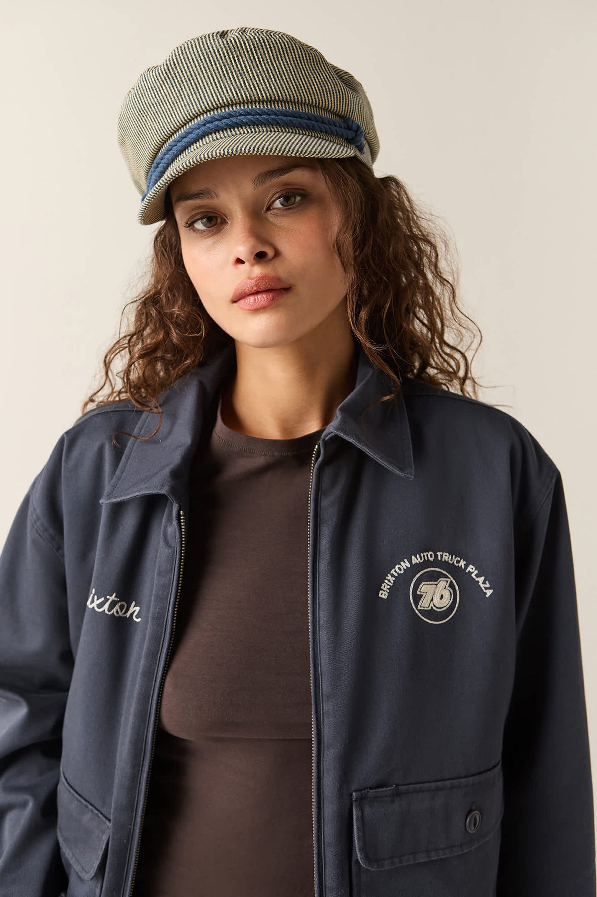 Men's 76 Mechanics Jacket in the color Washed Navy - Additional Fit image