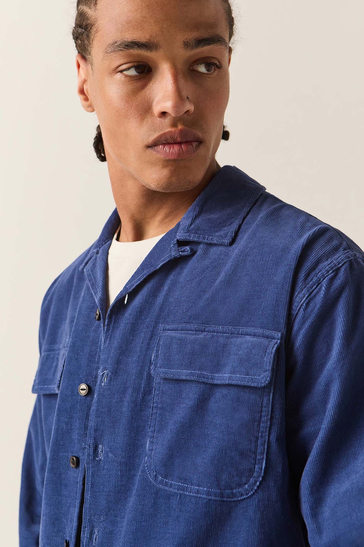 Men's Century Overshirt in the color Washed Blue - Additional Fit image