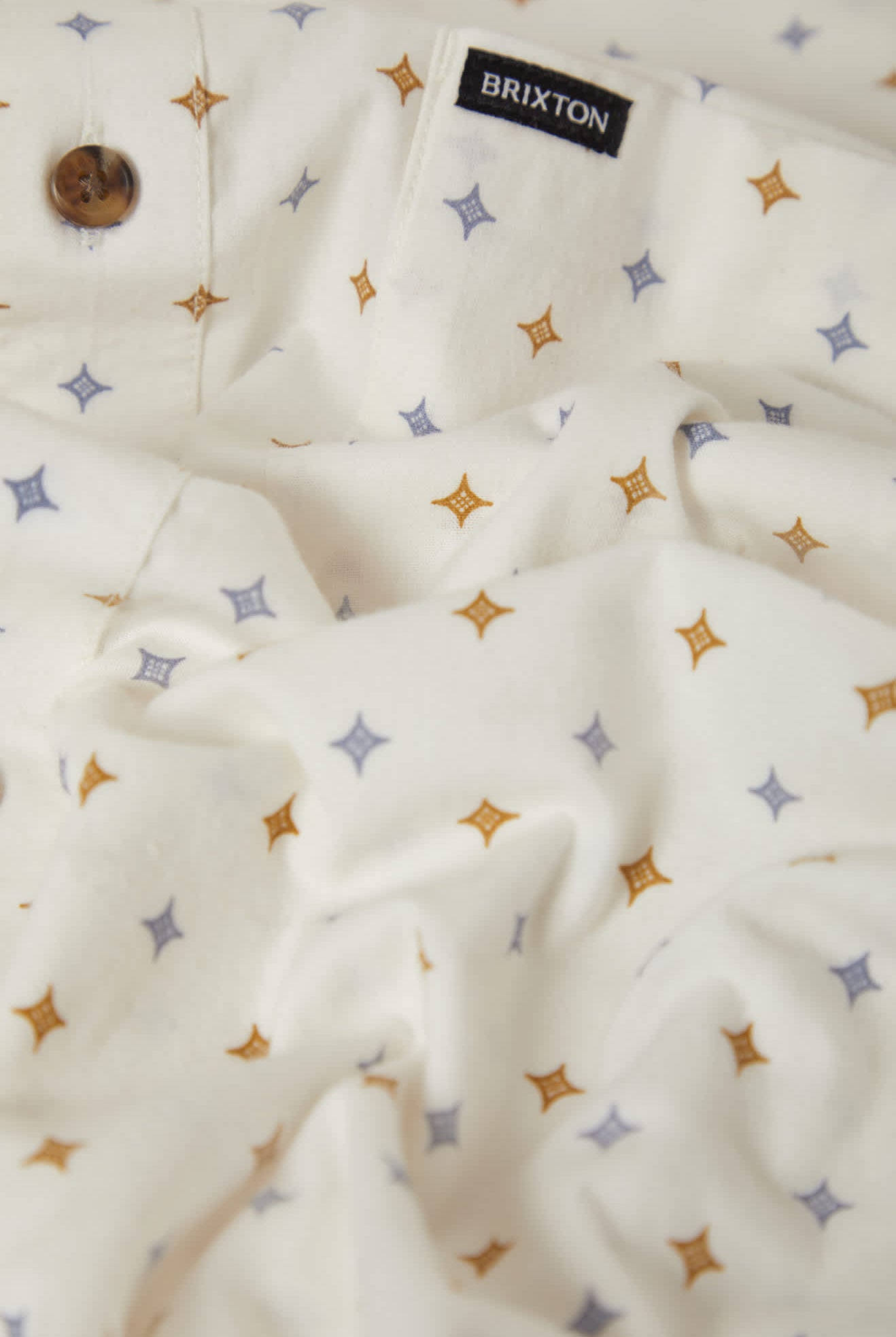 Men's Charter Print Short Sleeve Shirt in the color Off White/Multi Diamond Tile - Additional Laydown image