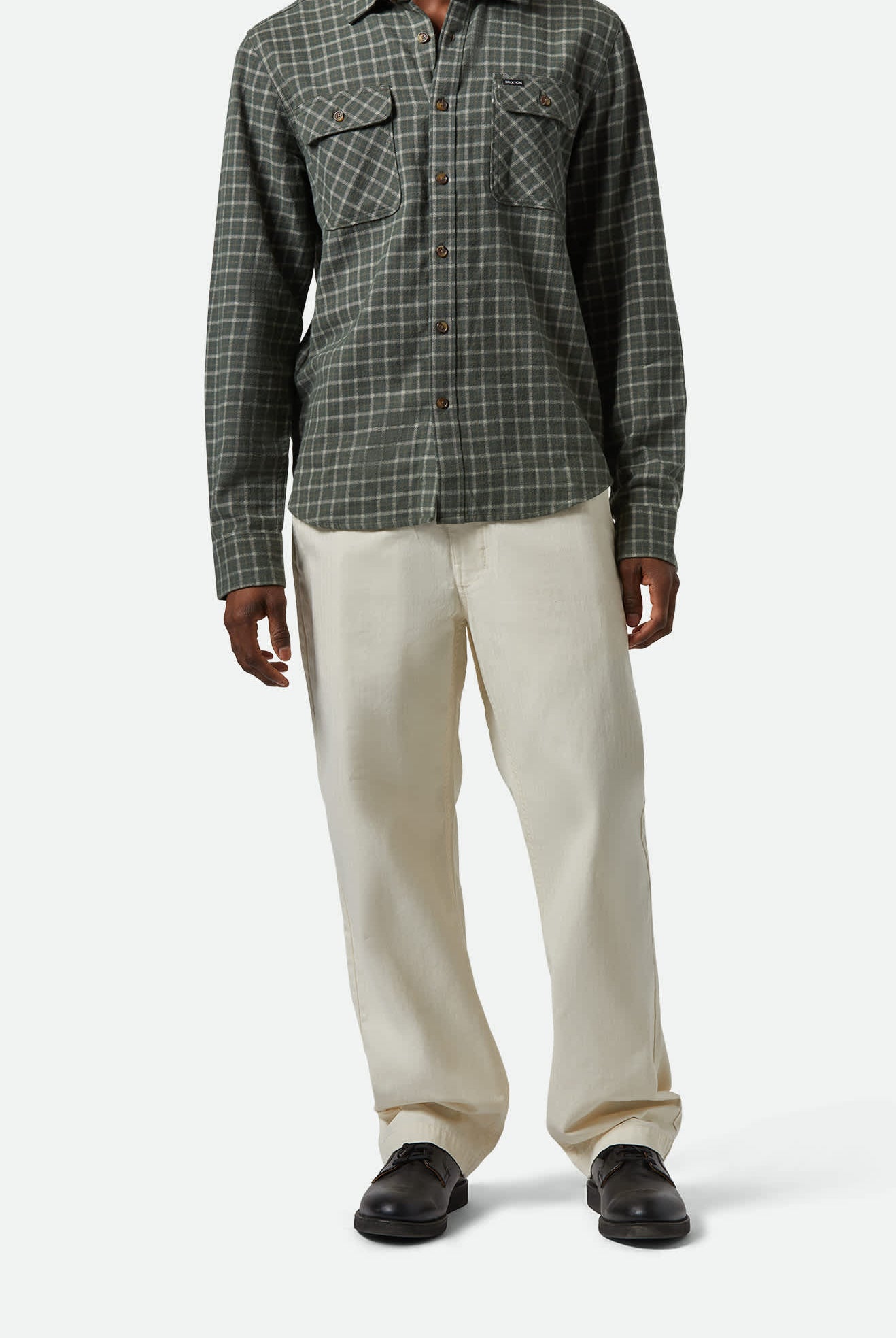Men's Surplus Herringbone Relaxed Trouser Pant in the color Whitecap - Men's Front View