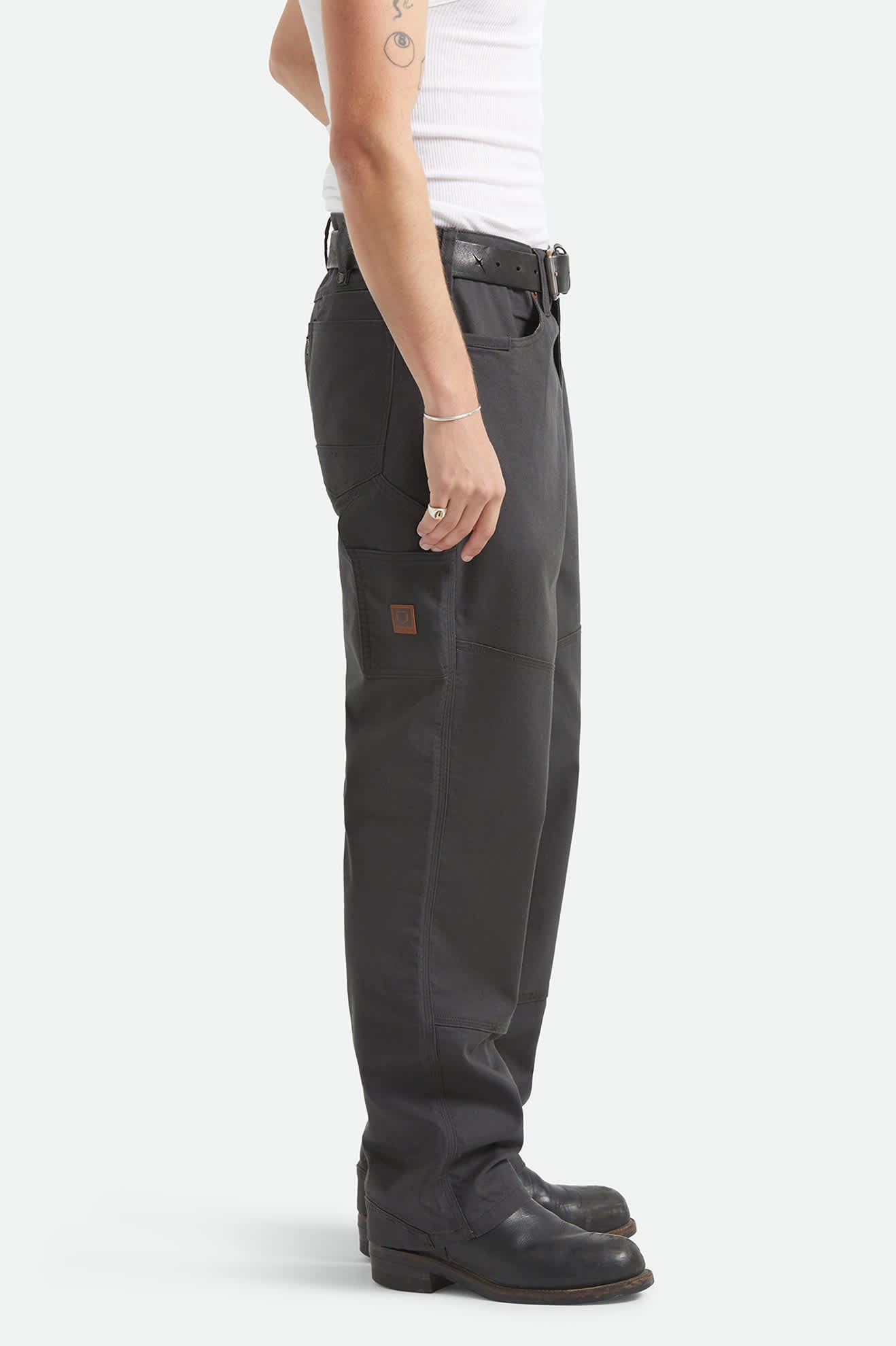 Men's Builders Carpenter Stretch Pant in the color Washed Black - Additional Fit image