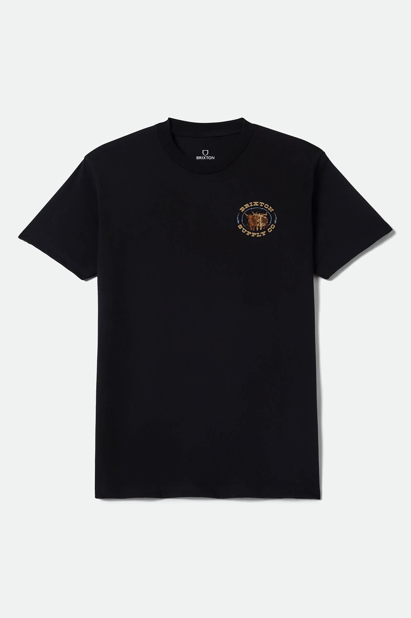 Men's Steele Short Sleeve Standard T-Shirt in the color Black - Front Product View
