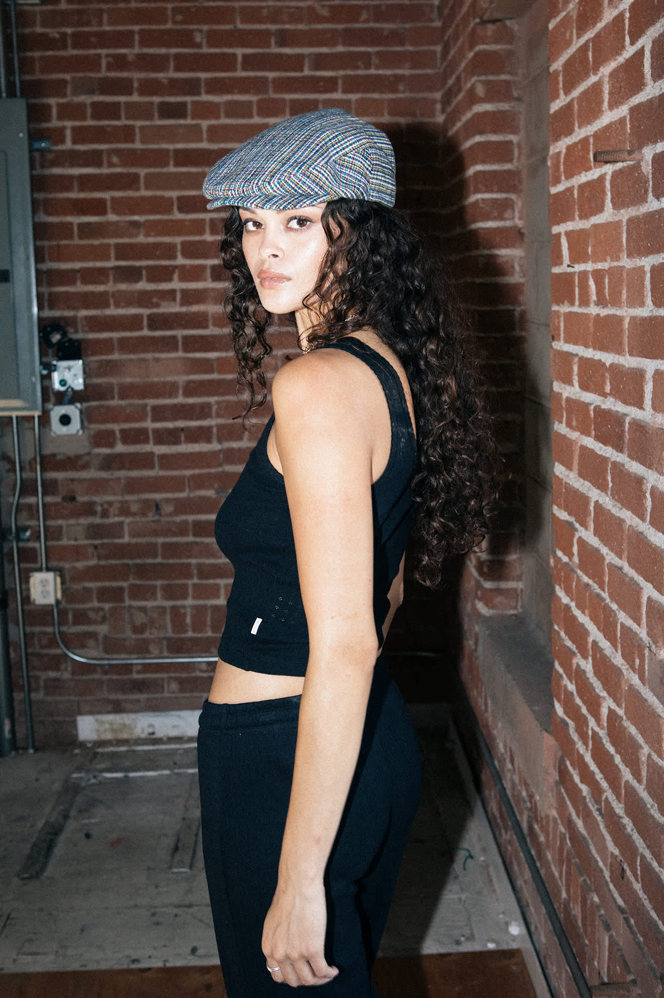 Women's Pointelle Slim Fit Tank in the color Black - Men's Lifestyle image