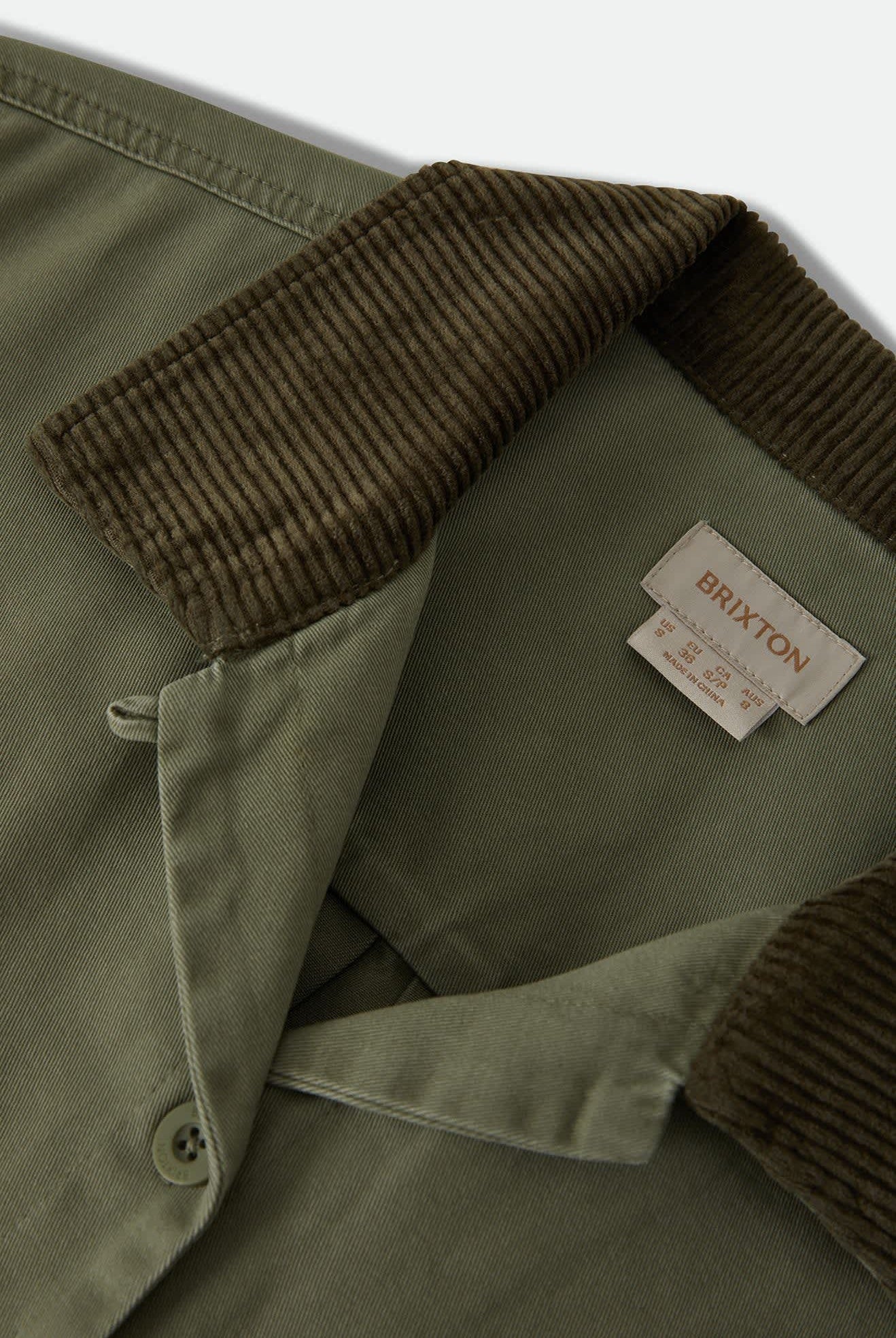 Women's Utopia Overshirt in the color Washed Olive Surplus - Additional Laydown image
