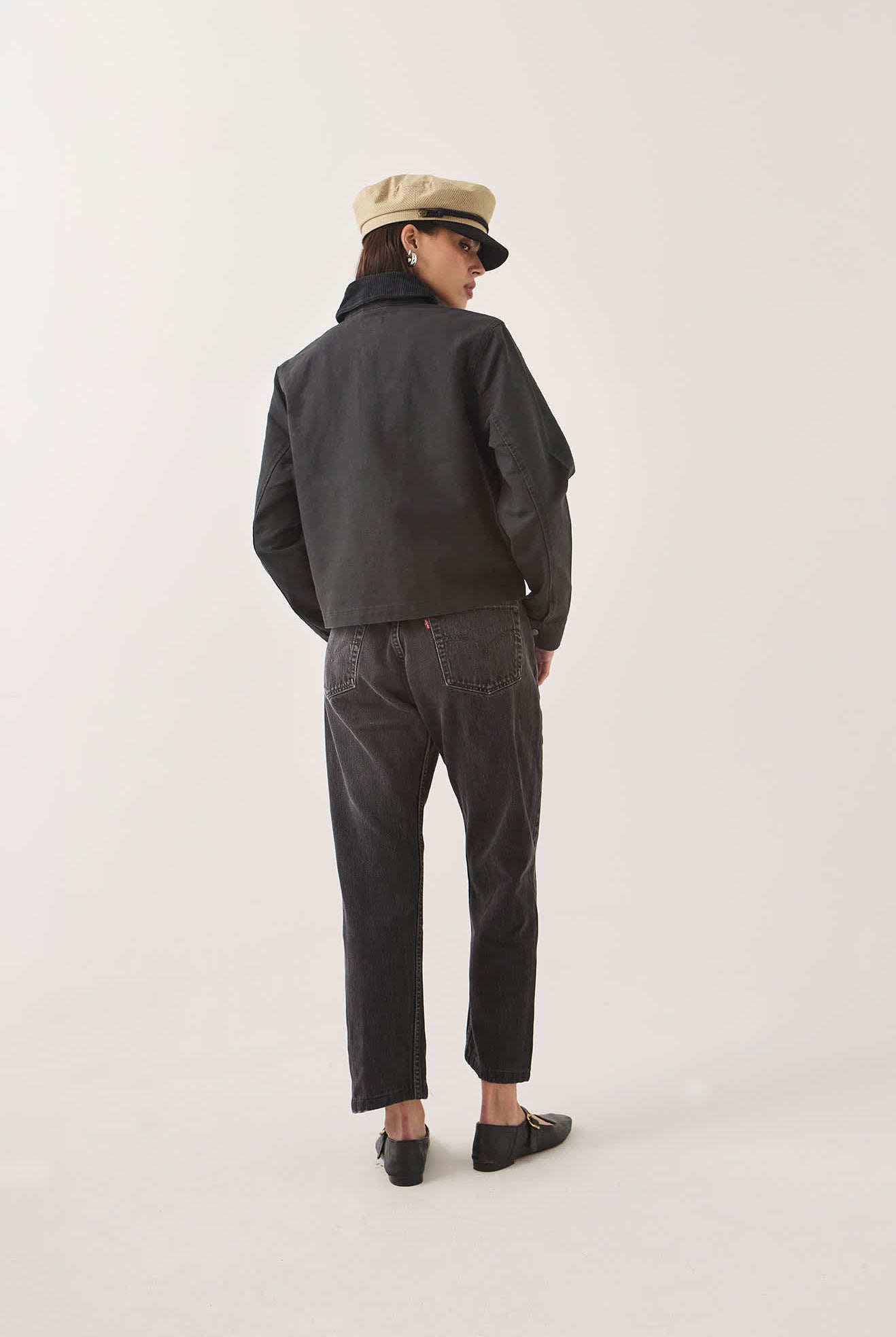 Women's Mechanics Women's Garage Zip Jacket in the color Black - Women's Back View