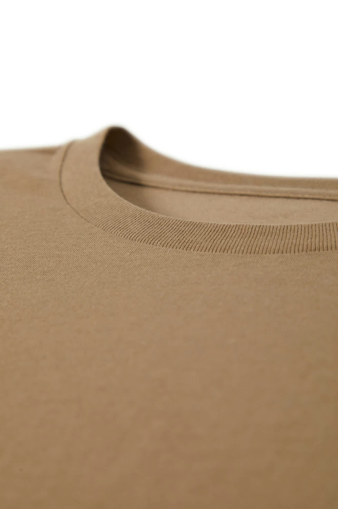 Men's Premium Cotton S/S Tailored T-Shirt in the color Khaki - Additional Laydown image
