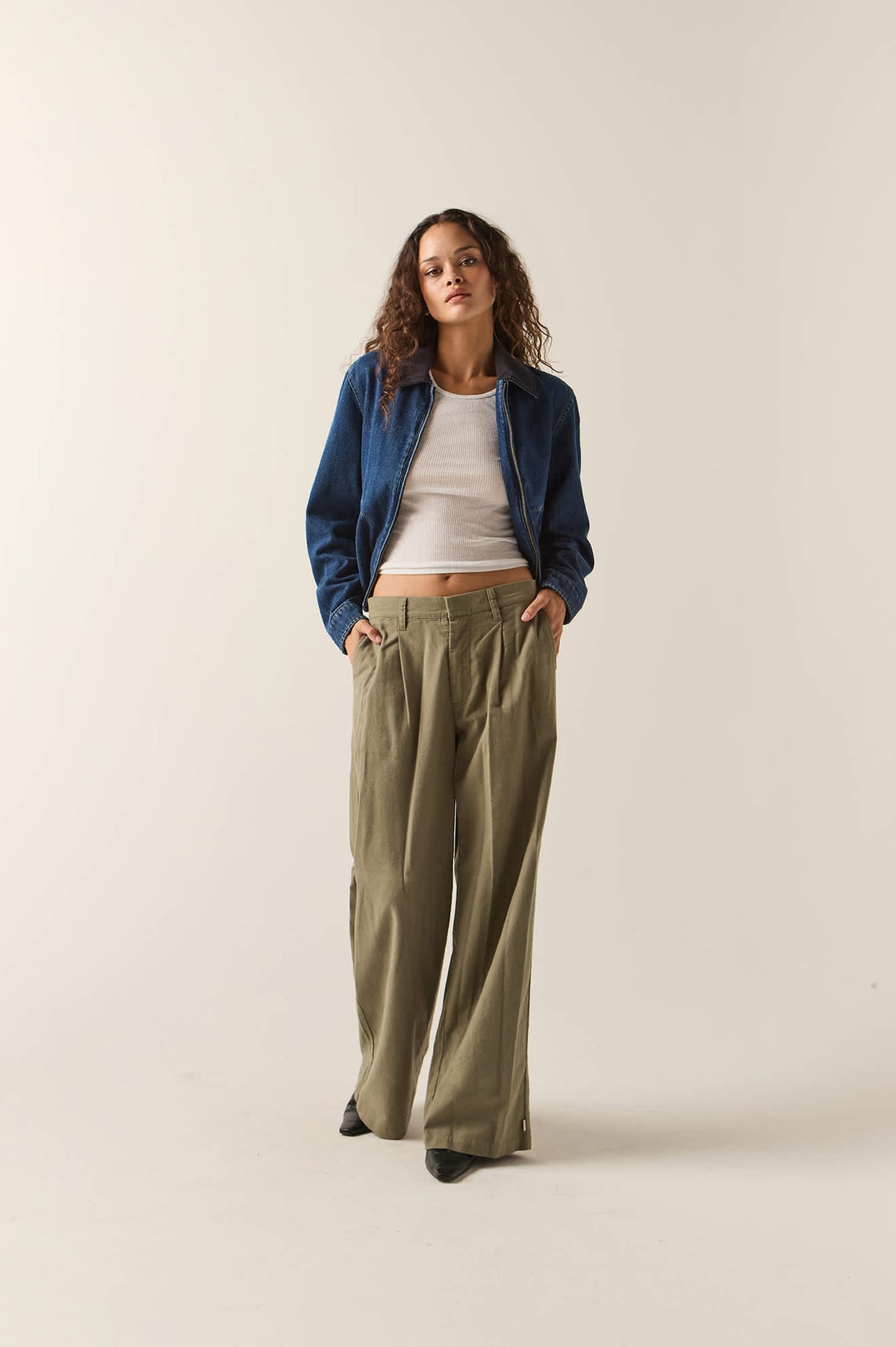 Women's Service Trouser Pant in the color Olive Surplus - Additional Fit image