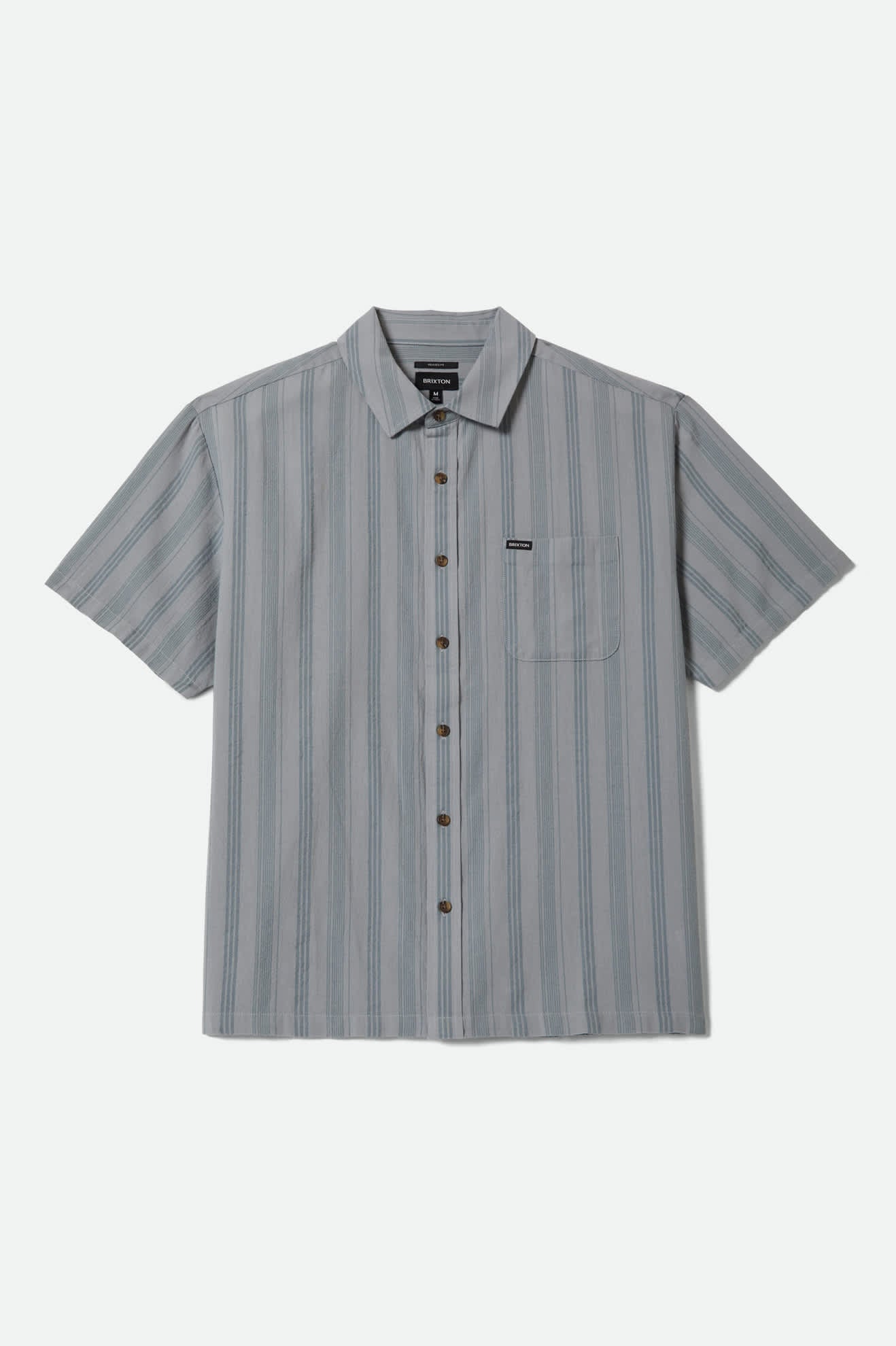 Men's Charter Stripped Dobby Short Sleeve Shirt in the color Trooper - Front Product View