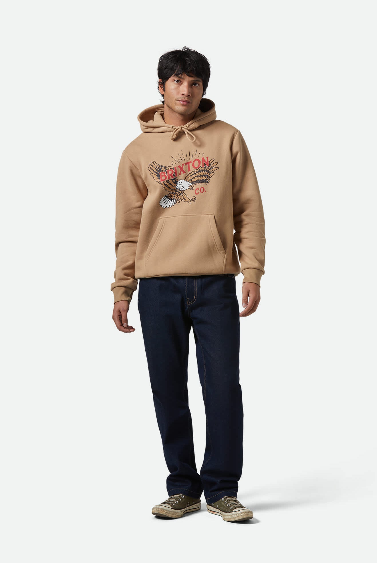 Men's Keller Hoodie in the color Sand - Additional Fit View