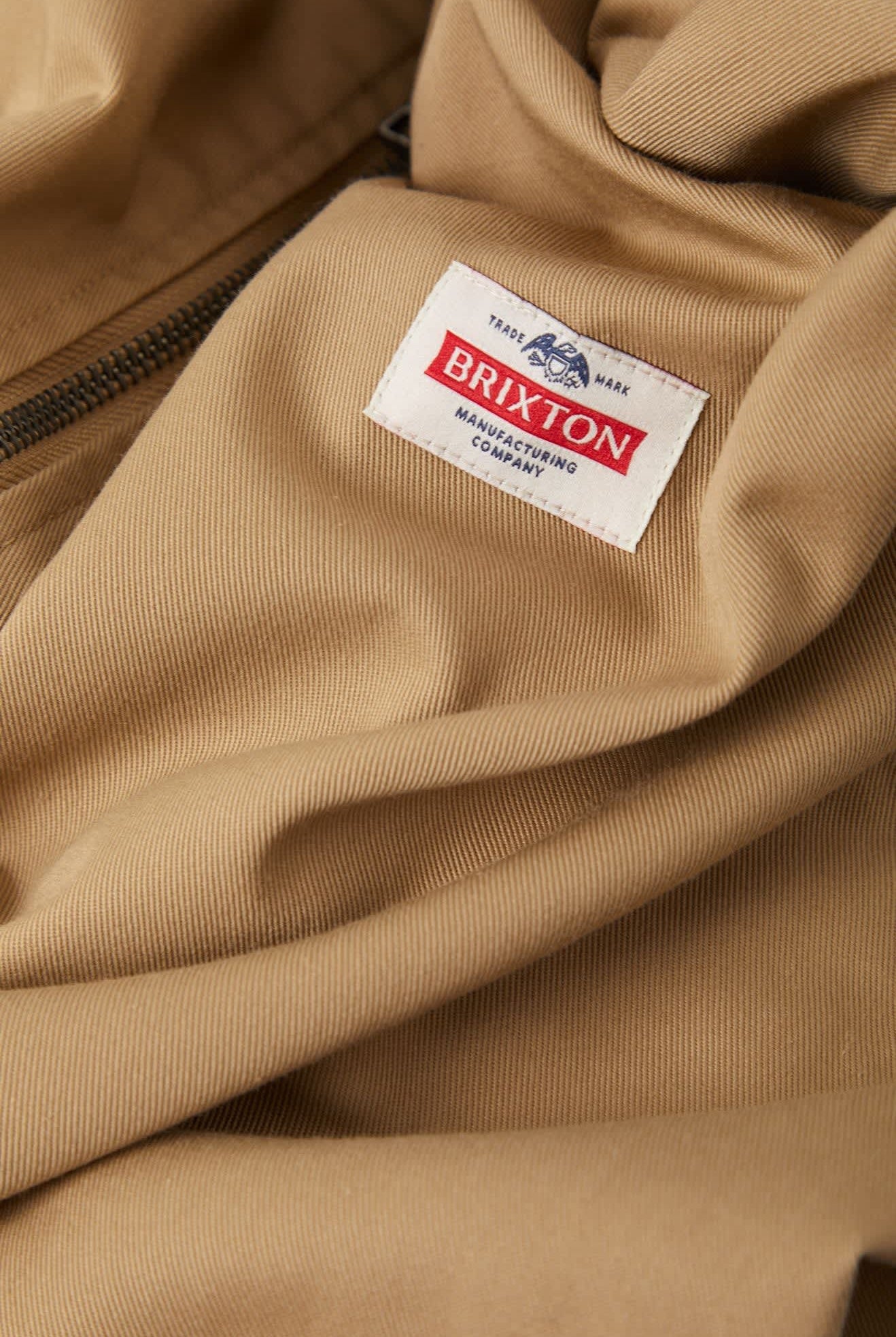 Men's Trademark Lightweight Garage Zip Jacket in the color British Khaki - Additional Laydown image