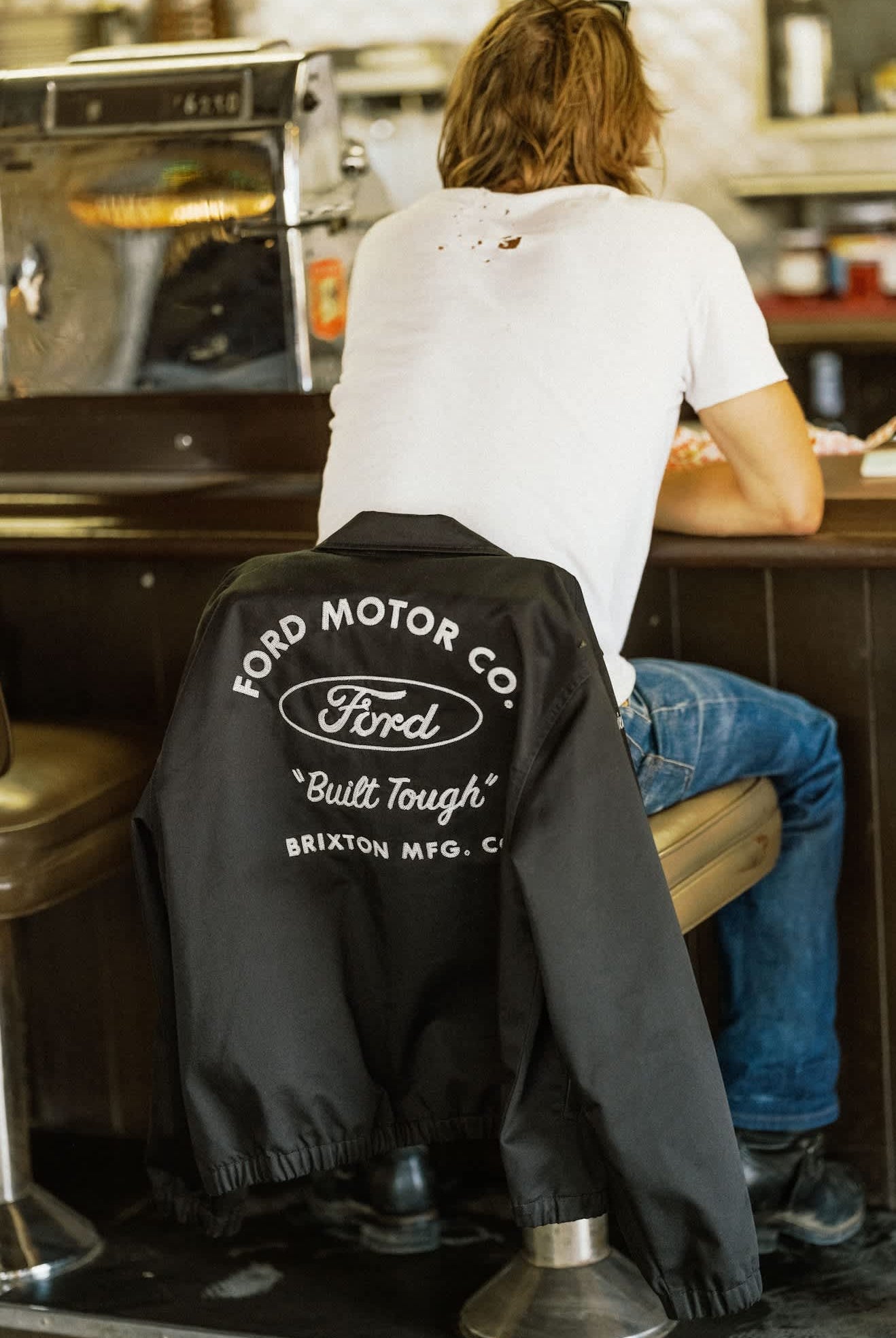 Unisex Ford Built Tough Harrington Jacket in the color Burnt Rubber - Men's Lifestyle image