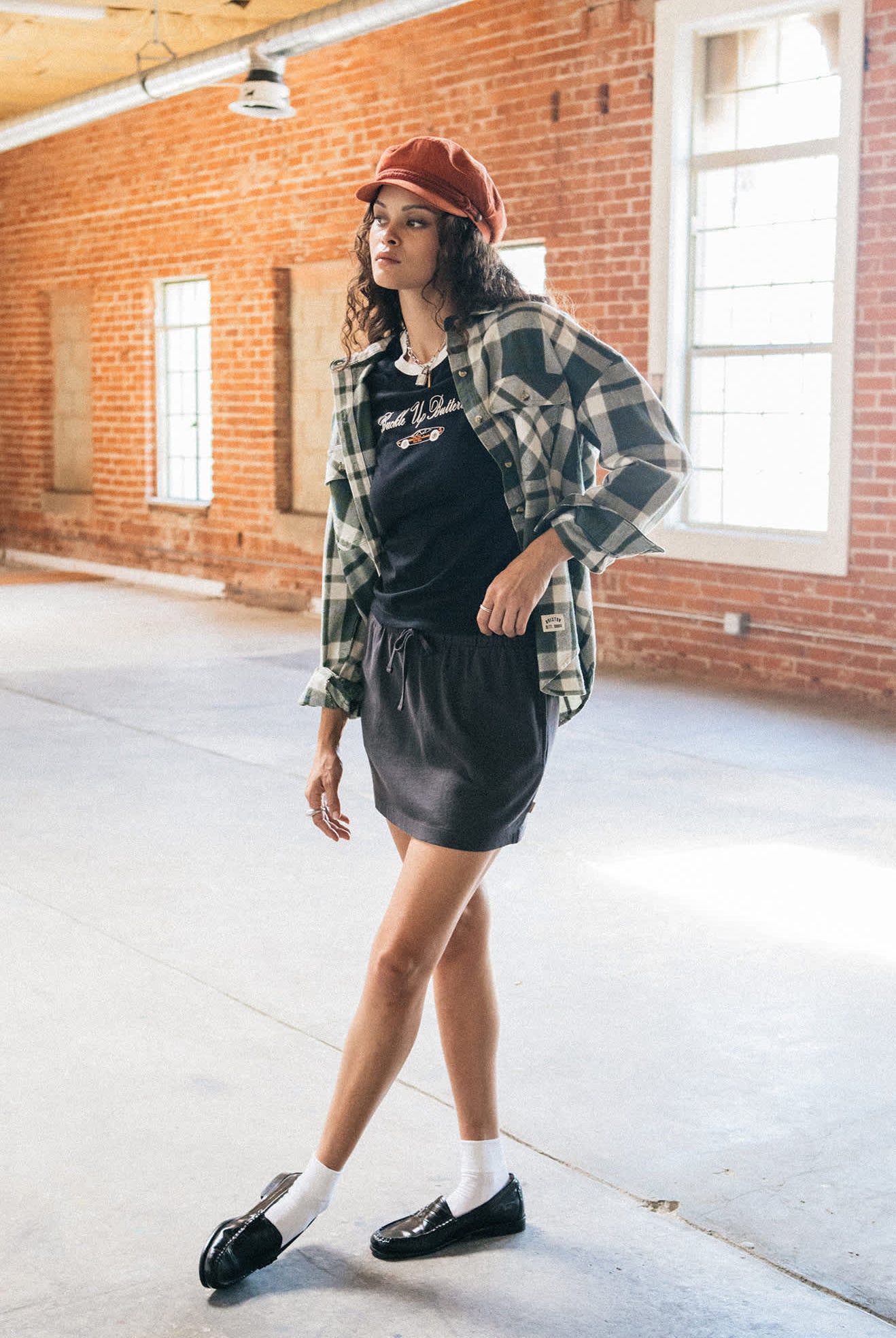 Women's Carefree Organic Garment Dye Lounge Skirt in the color Black - Men's Lifestyle image