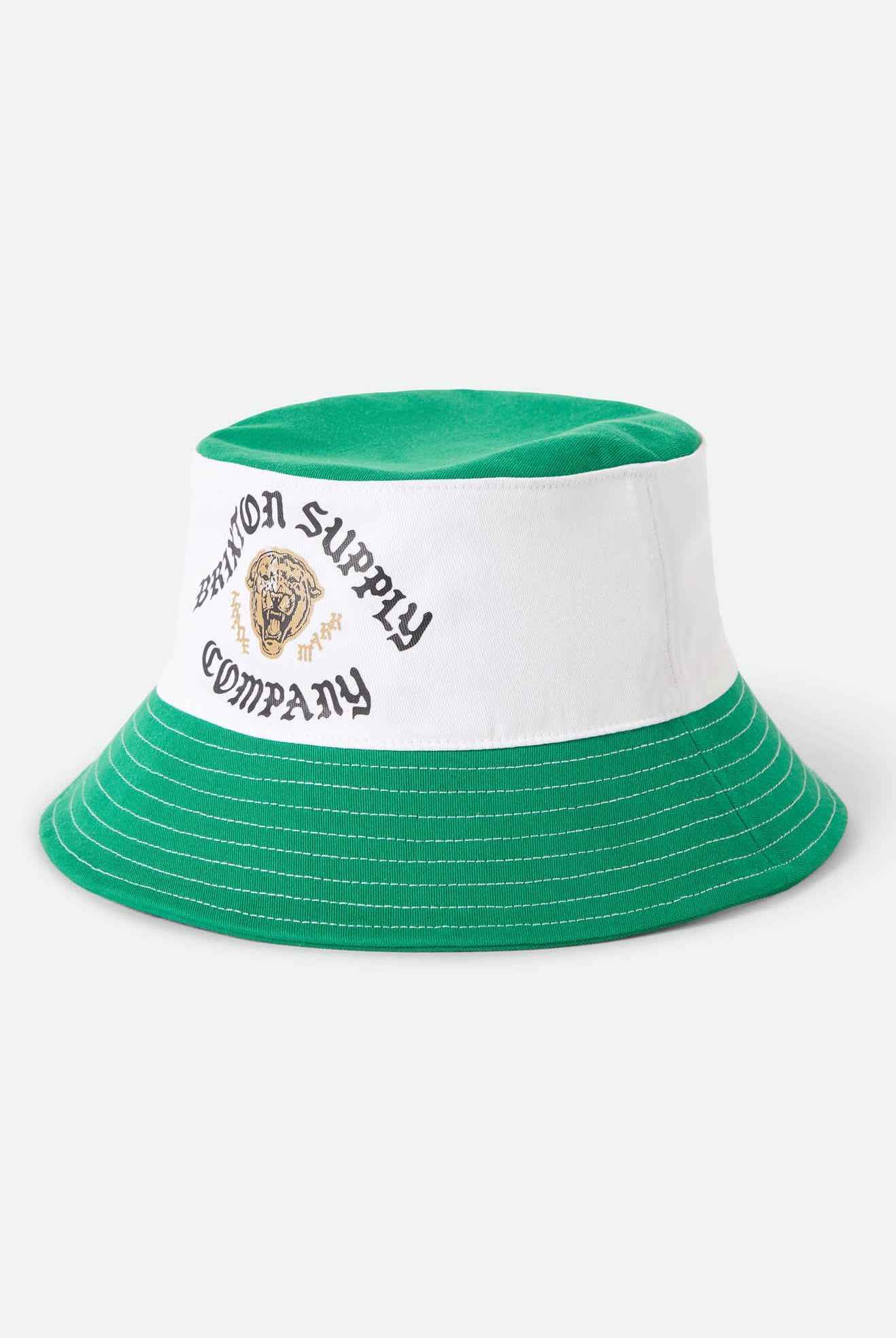 Unisex Eldon Packable Bucket Hat in the color Green/Off White Morado - Front Product View