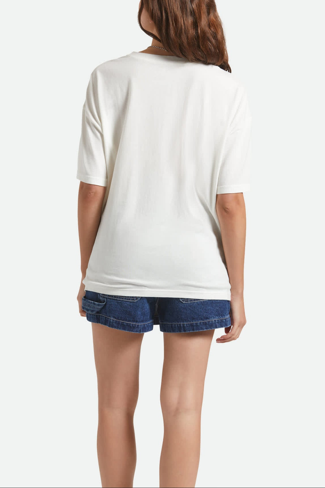 Women's Rocky Mountain Oversized Boyfriend T-Shirt in the color Off White - Women's Back View