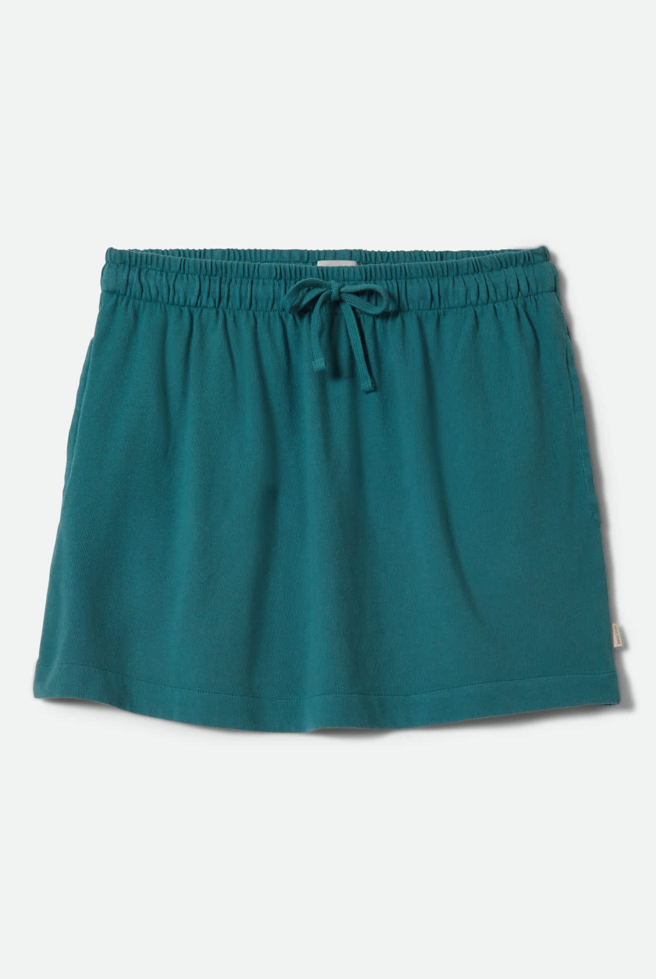 Women's Carefree Organic Garment Dye Lounge Short in the color Washed Mediterranean Teal - Front Product View