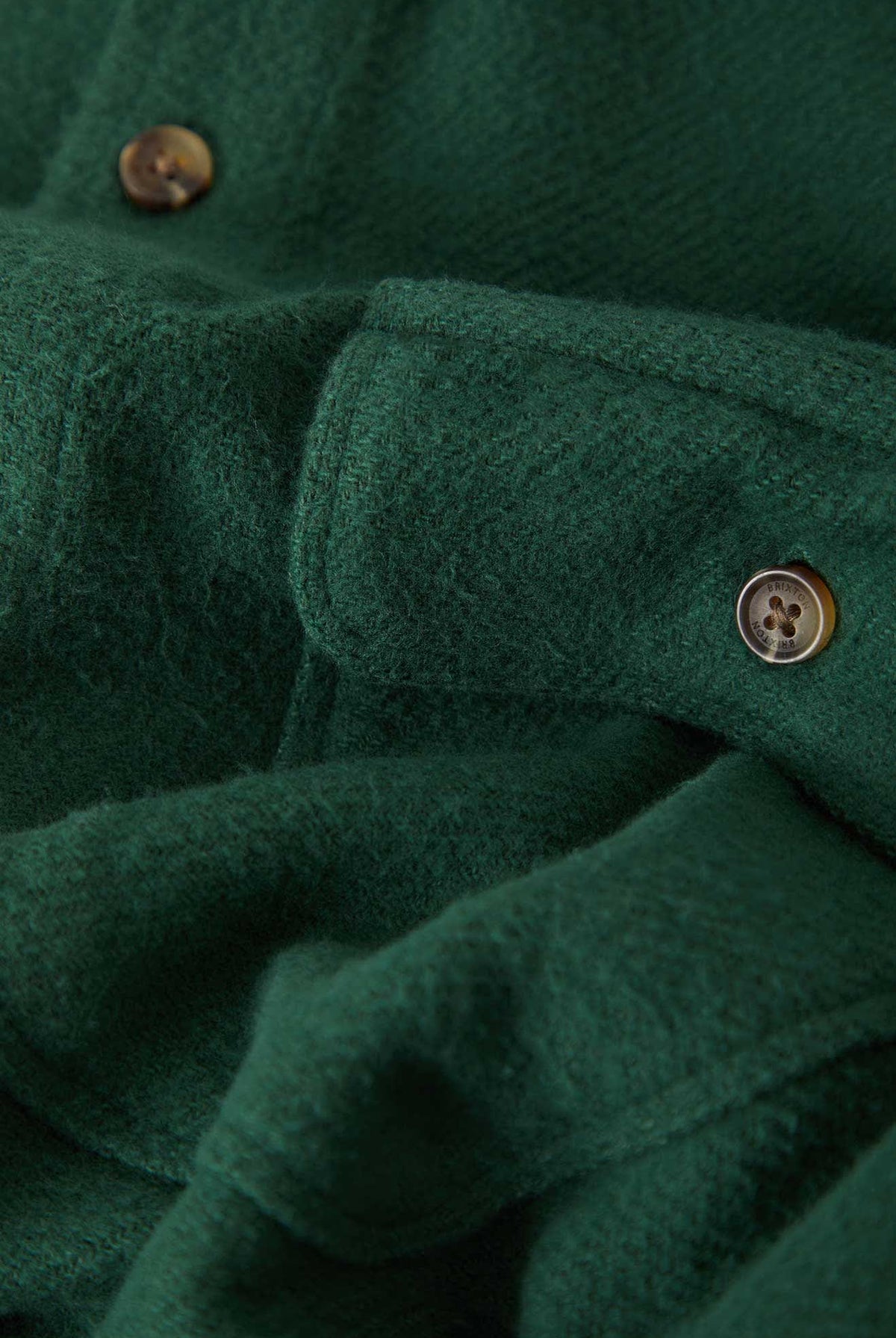 Men's Bowery Textured Twill Overshirt in the color Primal Green - Additional Laydown image