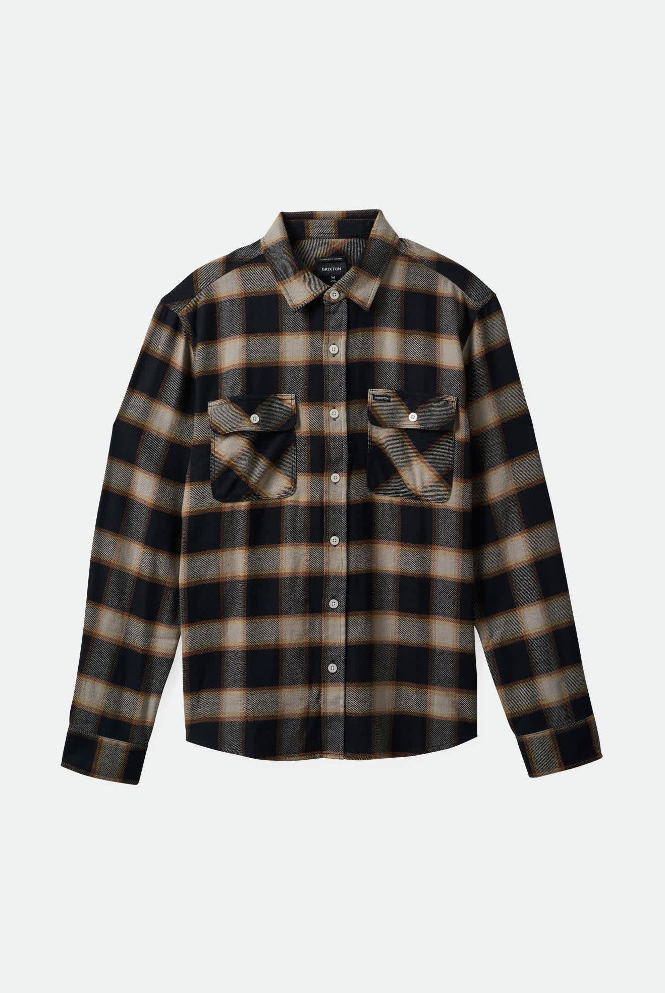 Men's Bowery Flannel in the color Black/Cream - Front Product View