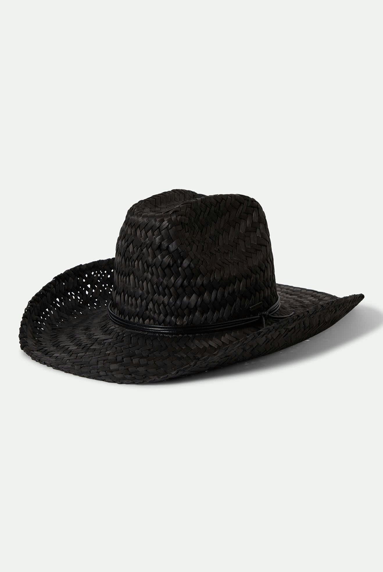 Unisex Houston II Straw Cowboy Hat in the color Black - Front Product View