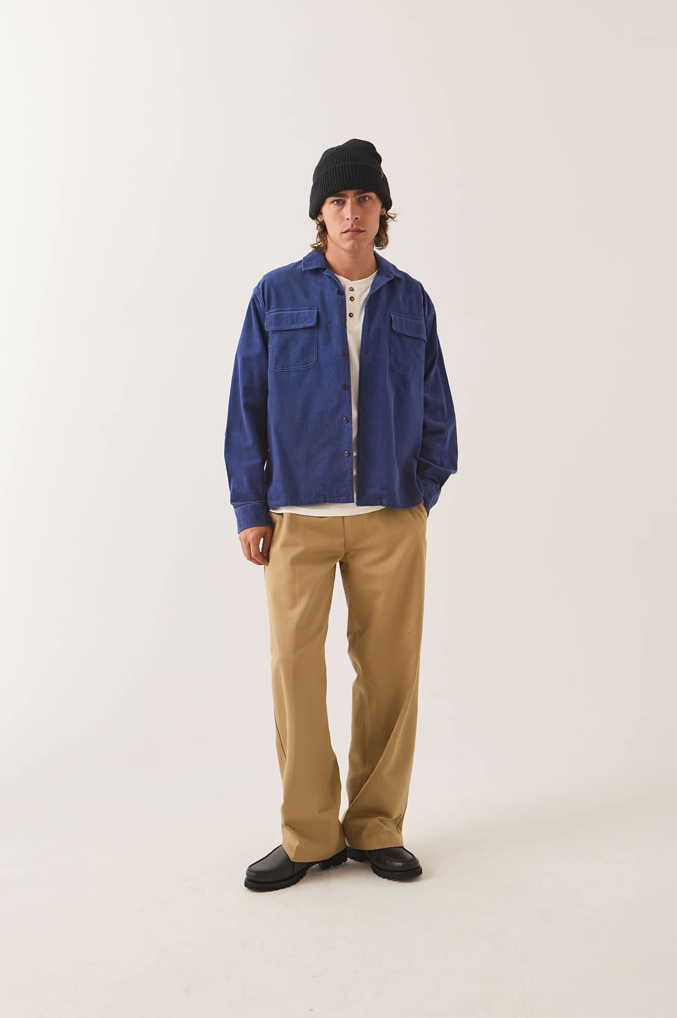 Men's Century Overshirt in the color Blue/Navy Shadow - Men's Front View