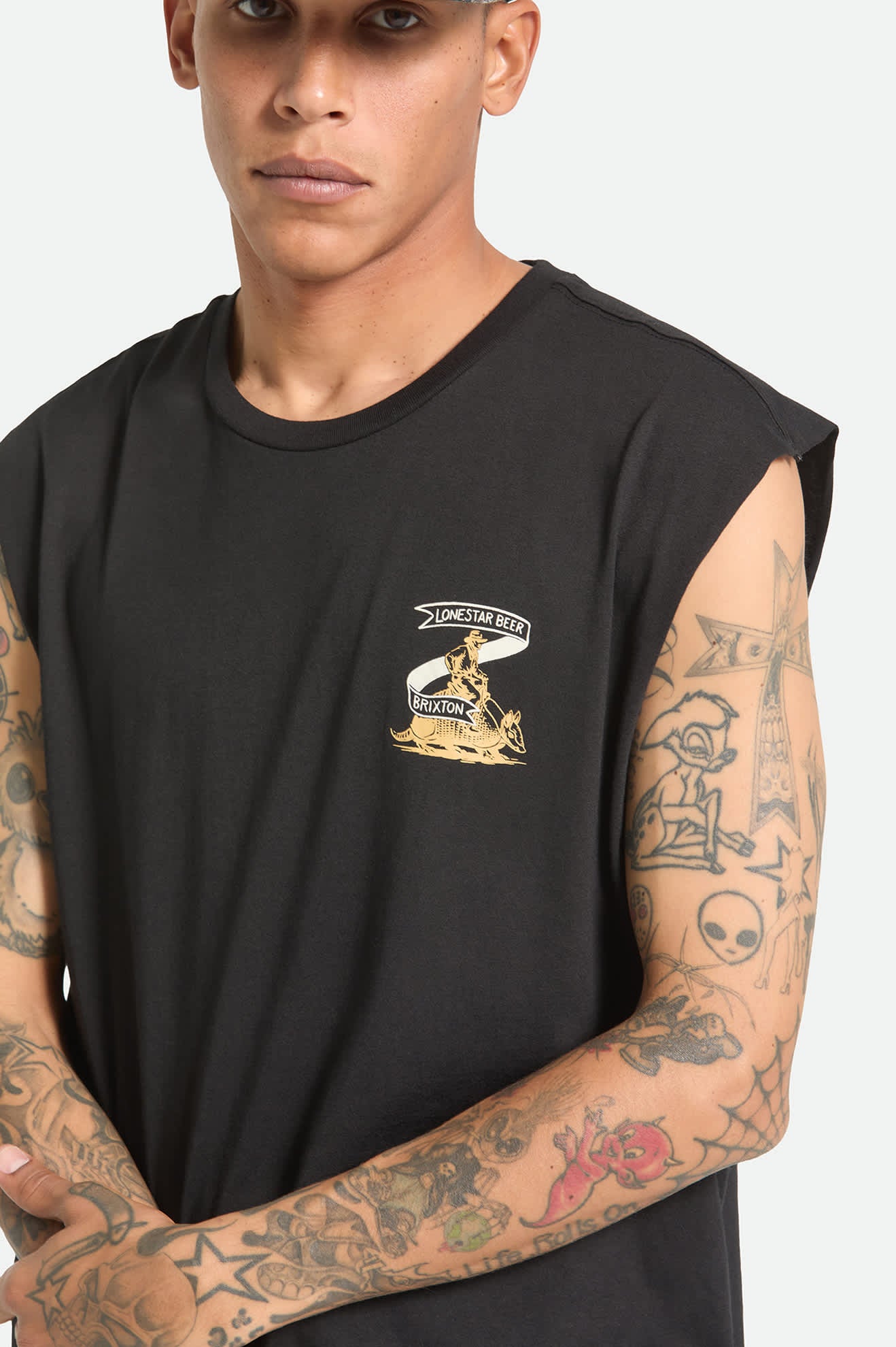 Men's Lone Star Armadillo Muscle T-Shirt in the color Black - Additional Fit image