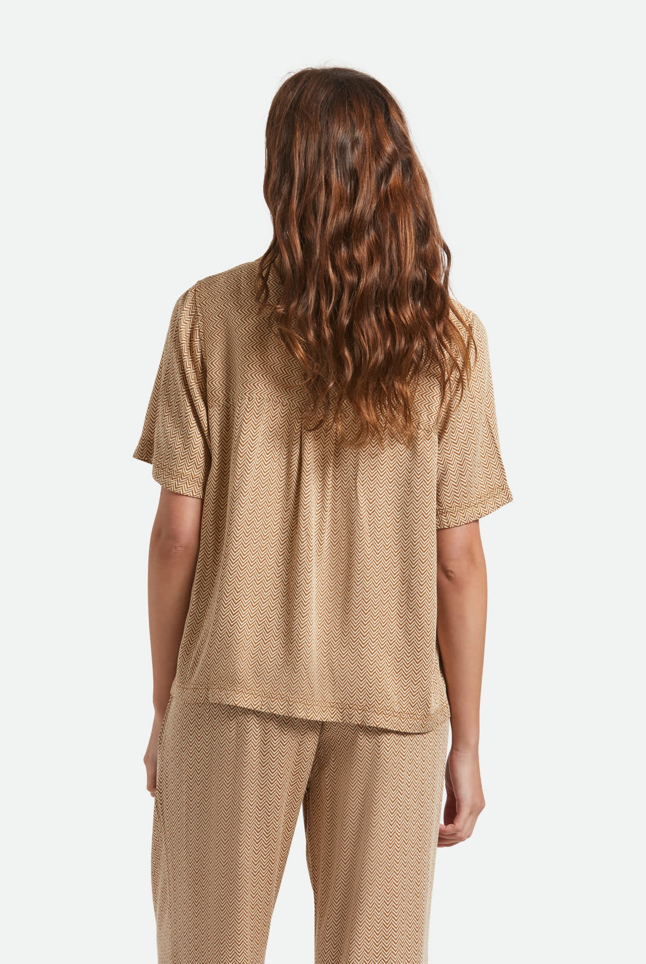 Women's Hudson Lounge S/S Shirt in the color Washed Copper/Whitecap - Women's Back View