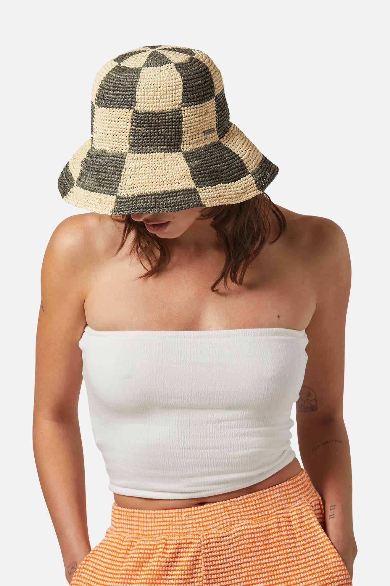 Women's Redding Bucket Hat in the color Whitecap/Deep Forest - Women's Front View