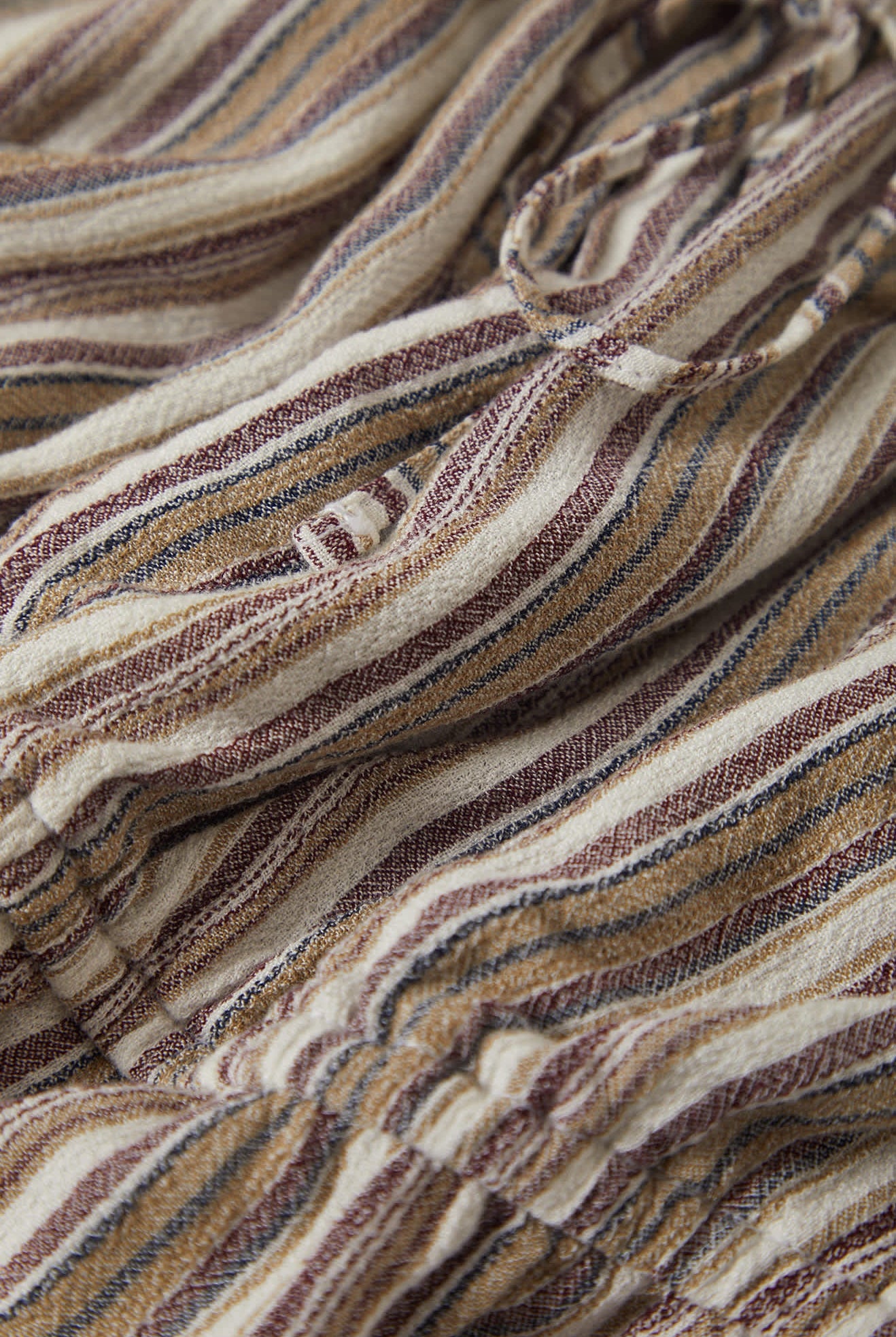 Women's The Abigail Tie Top in the color Worn In Robust Red Stripe - Additional Laydown image