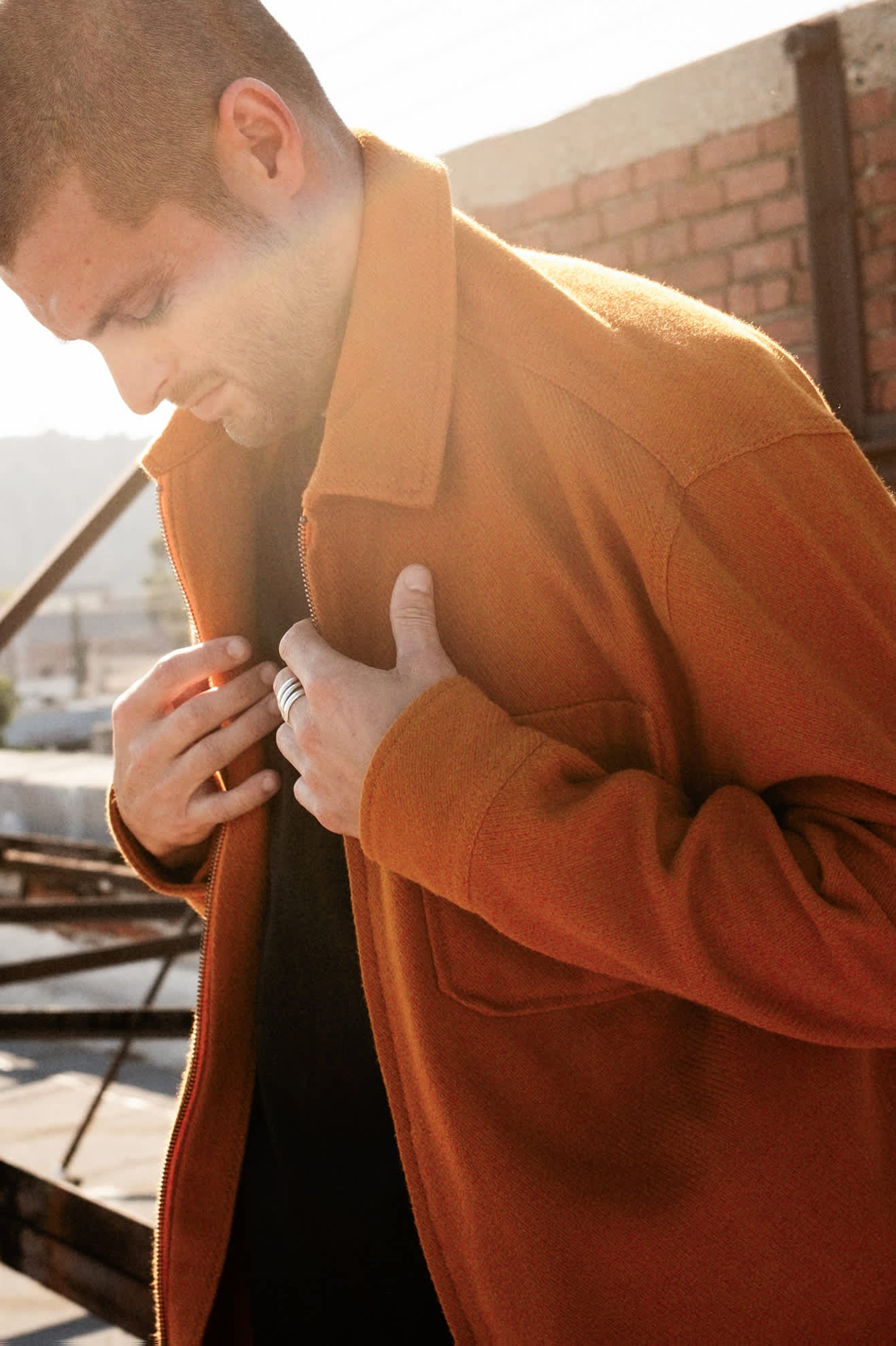 Men's Union Full Zip Flannel in the color Rustic Caramel - Men's Lifestyle image