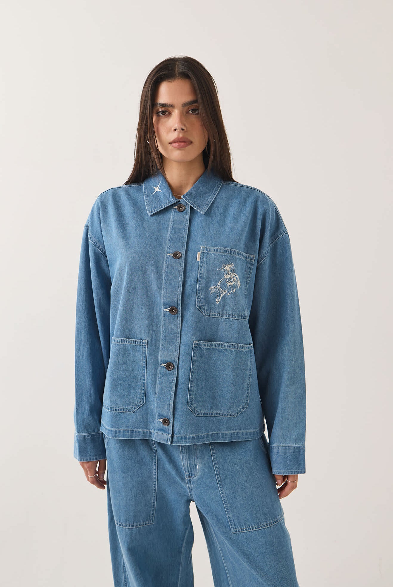 Women's Barn Jacket in the color Light Stone Wash - Additional Fit image