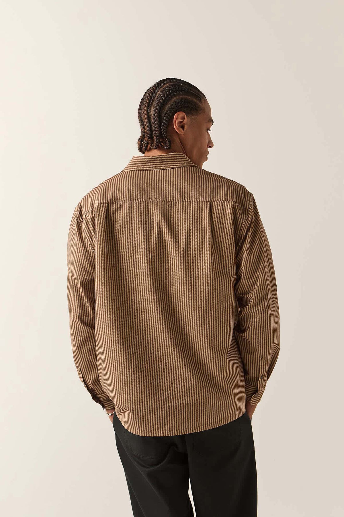 Men's Journey Lightweight Shirt in the color Brown/Sand - Men's Back View