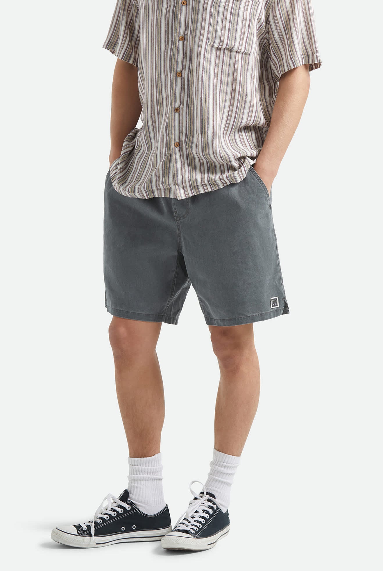 Men's Everyday Vintage Wash Short in the color Vintage Black - Men's Side View